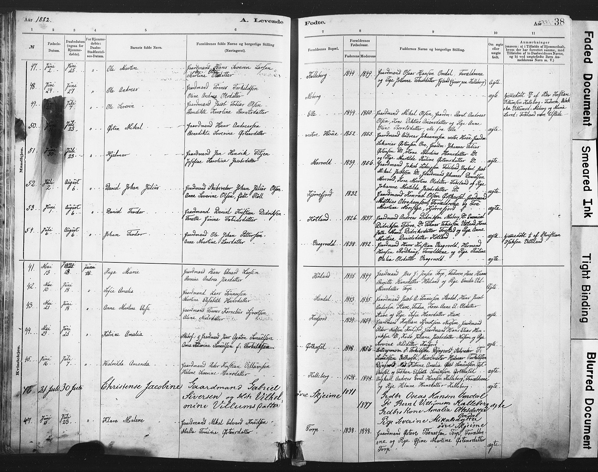 Lista sokneprestkontor, AV/SAK-1111-0027/F/Fa/L0012: Parish register (official) no. A 12, 1879-1903, p. 38