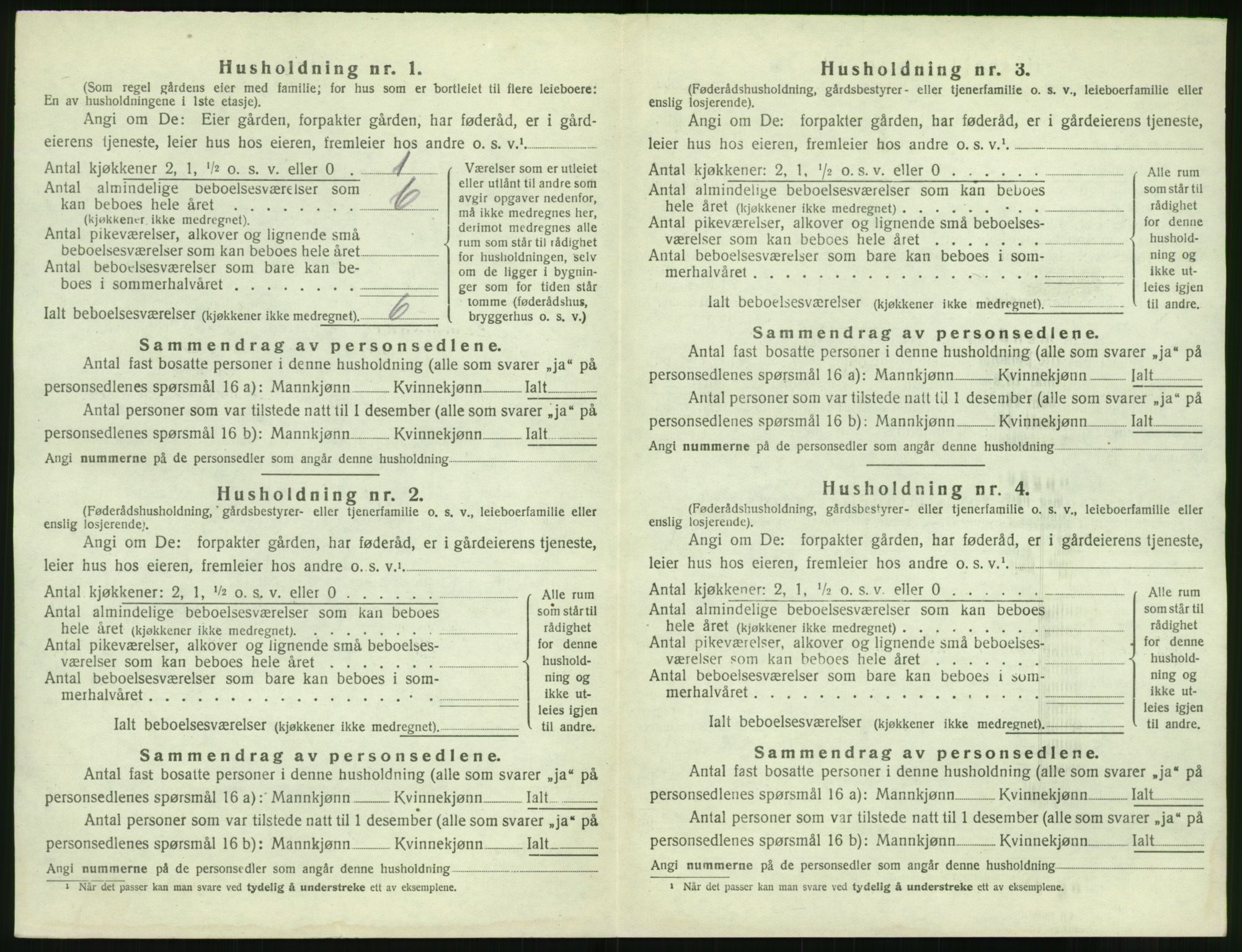 SAK, 1920 census for Vegårshei, 1920, p. 587