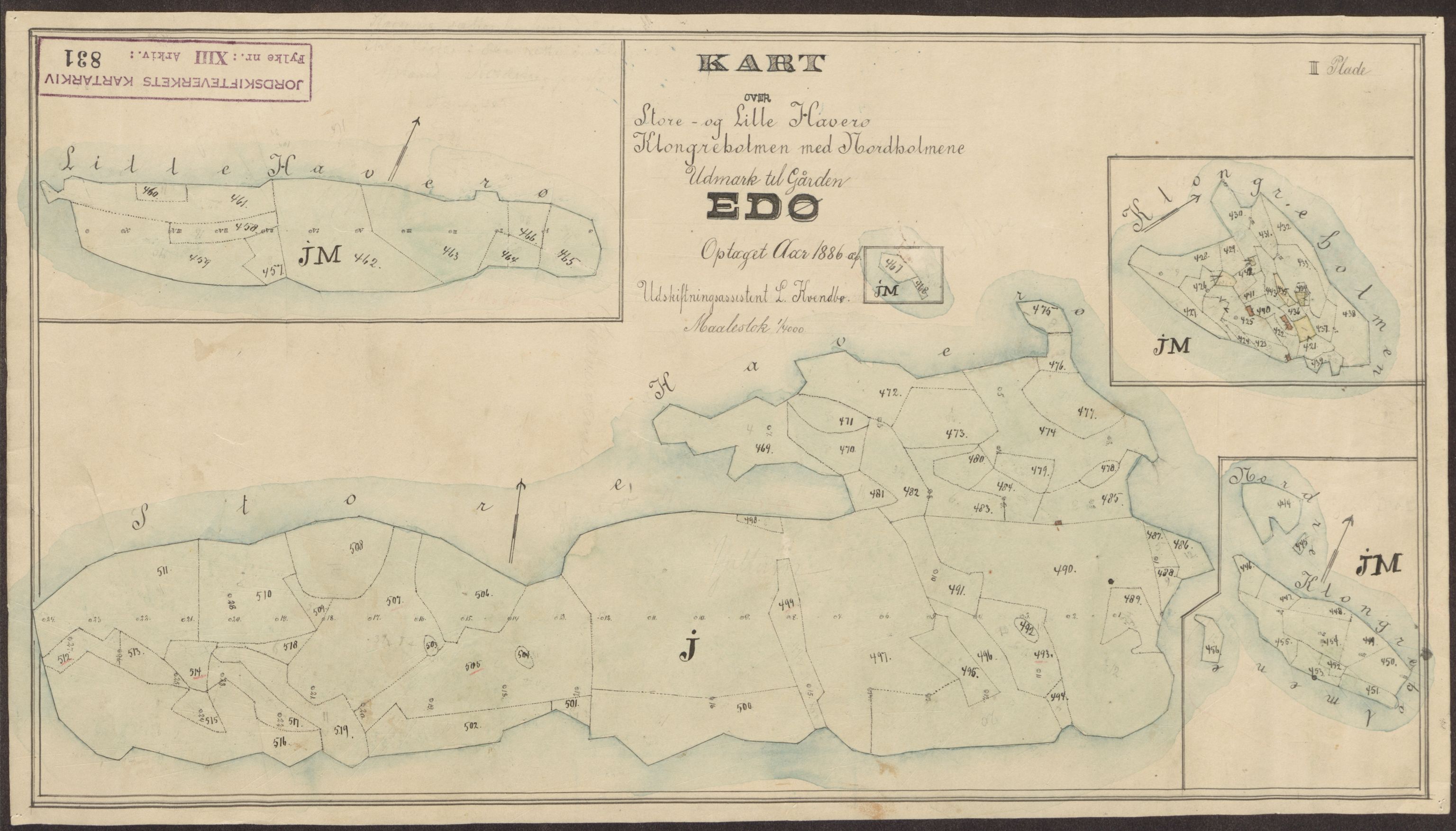 Jordskifteverkets kartarkiv, AV/RA-S-3929/T, 1859-1988, p. 1011