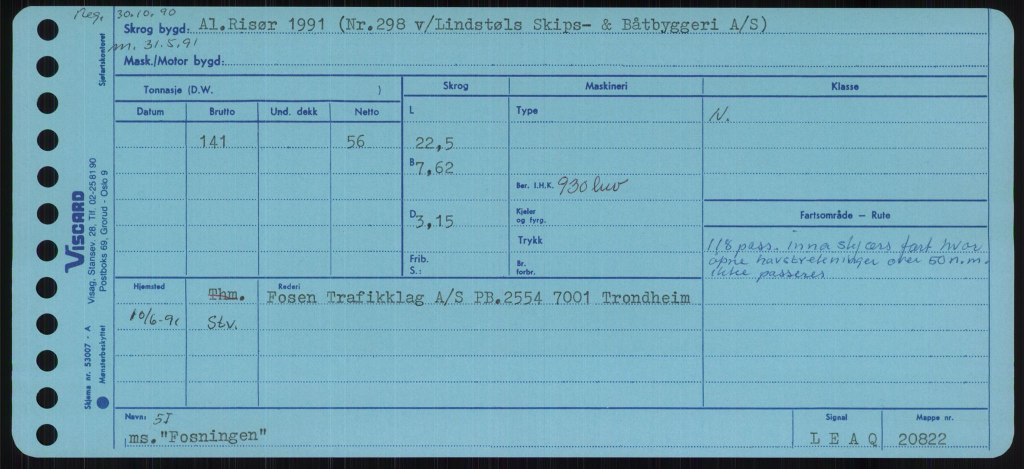 Sjøfartsdirektoratet med forløpere, Skipsmålingen, RA/S-1627/H/Ha/L0002/0001: Fartøy, Eik-Hill / Fartøy, Eik-F, p. 693