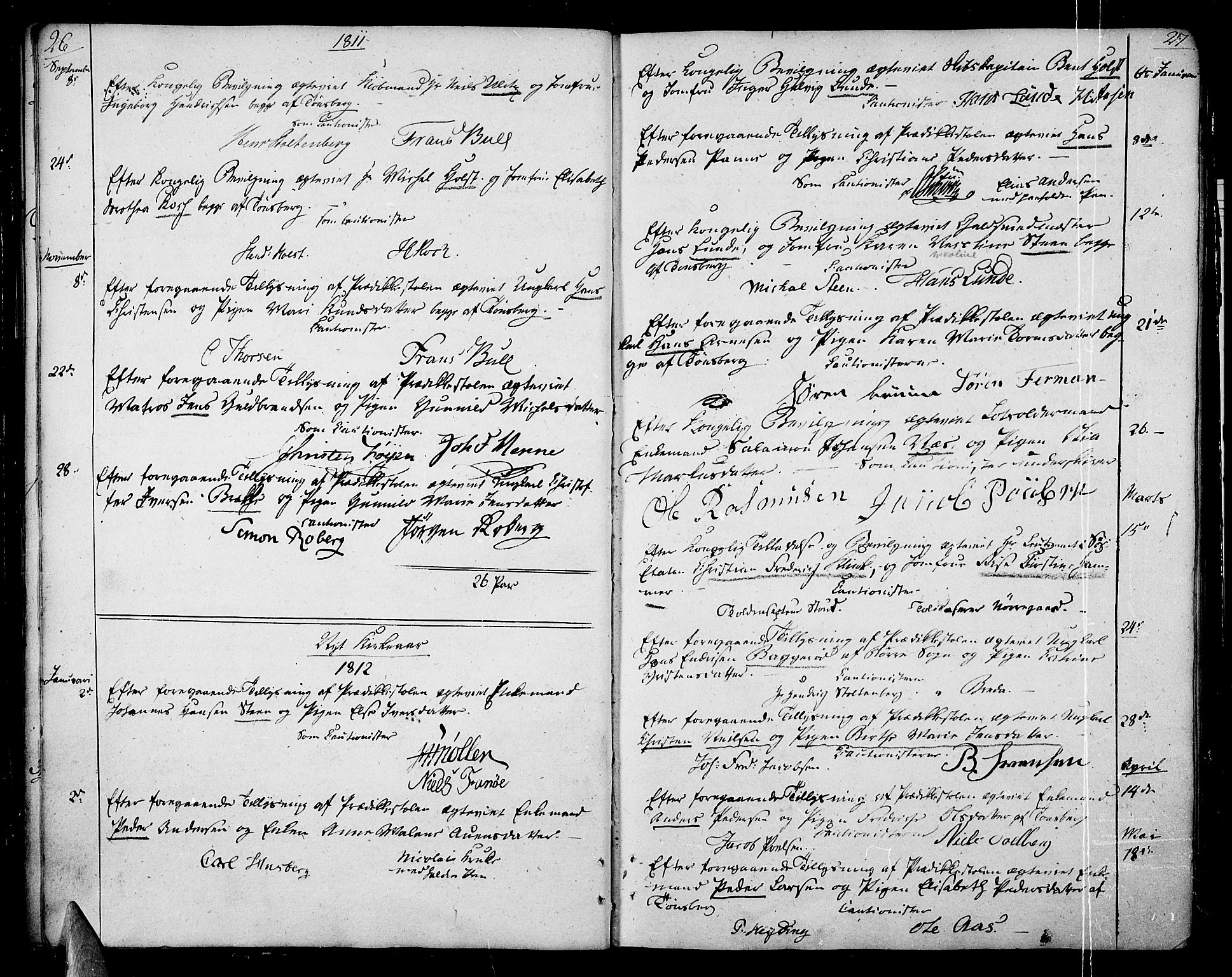 Tønsberg kirkebøker, AV/SAKO-A-330/F/Fa/L0003: Parish register (official) no. I 3, 1797-1814, p. 26-27