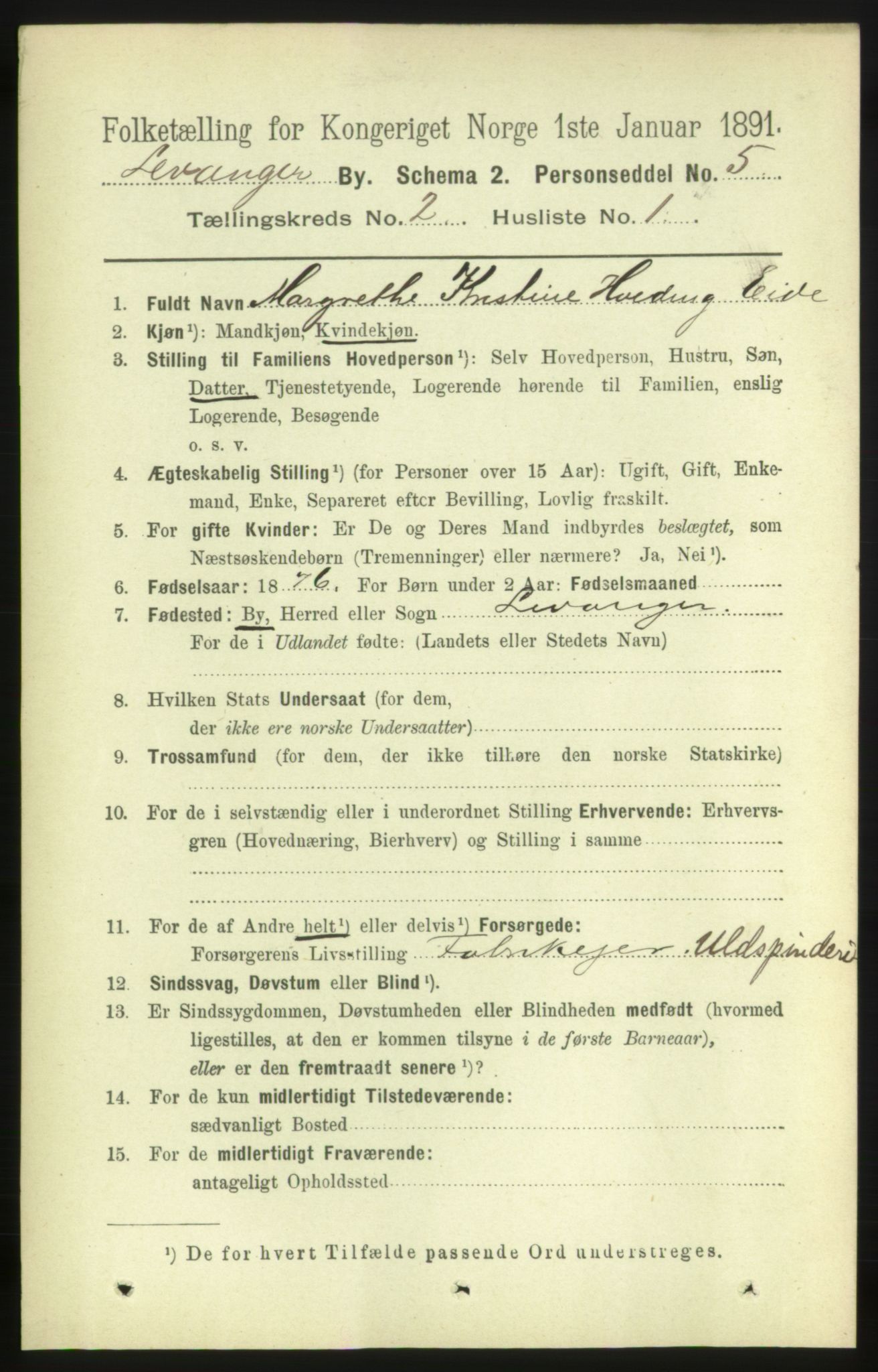 RA, 1891 census for 1701 Levanger, 1891, p. 513