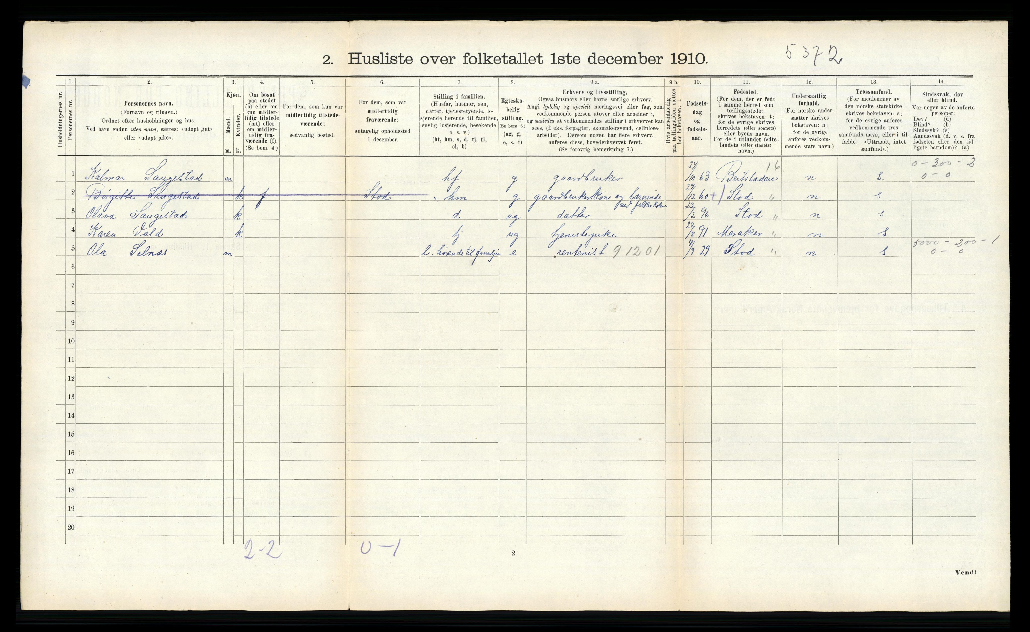 RA, 1910 census for Egge, 1910, p. 80