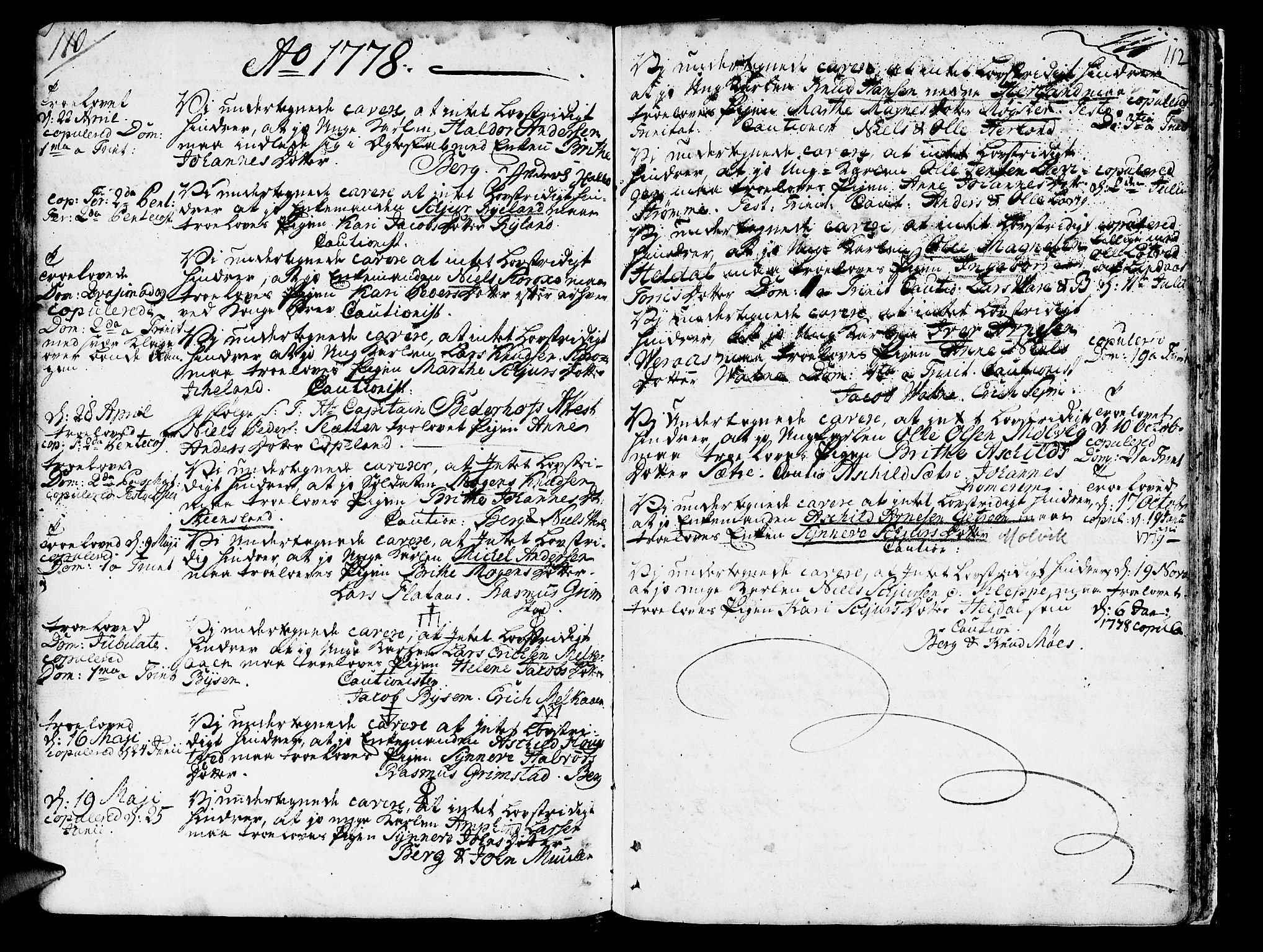 Hosanger sokneprestembete, SAB/A-75801/H/Haa: Parish register (official) no. A 2 /1, 1766-1793, p. 112