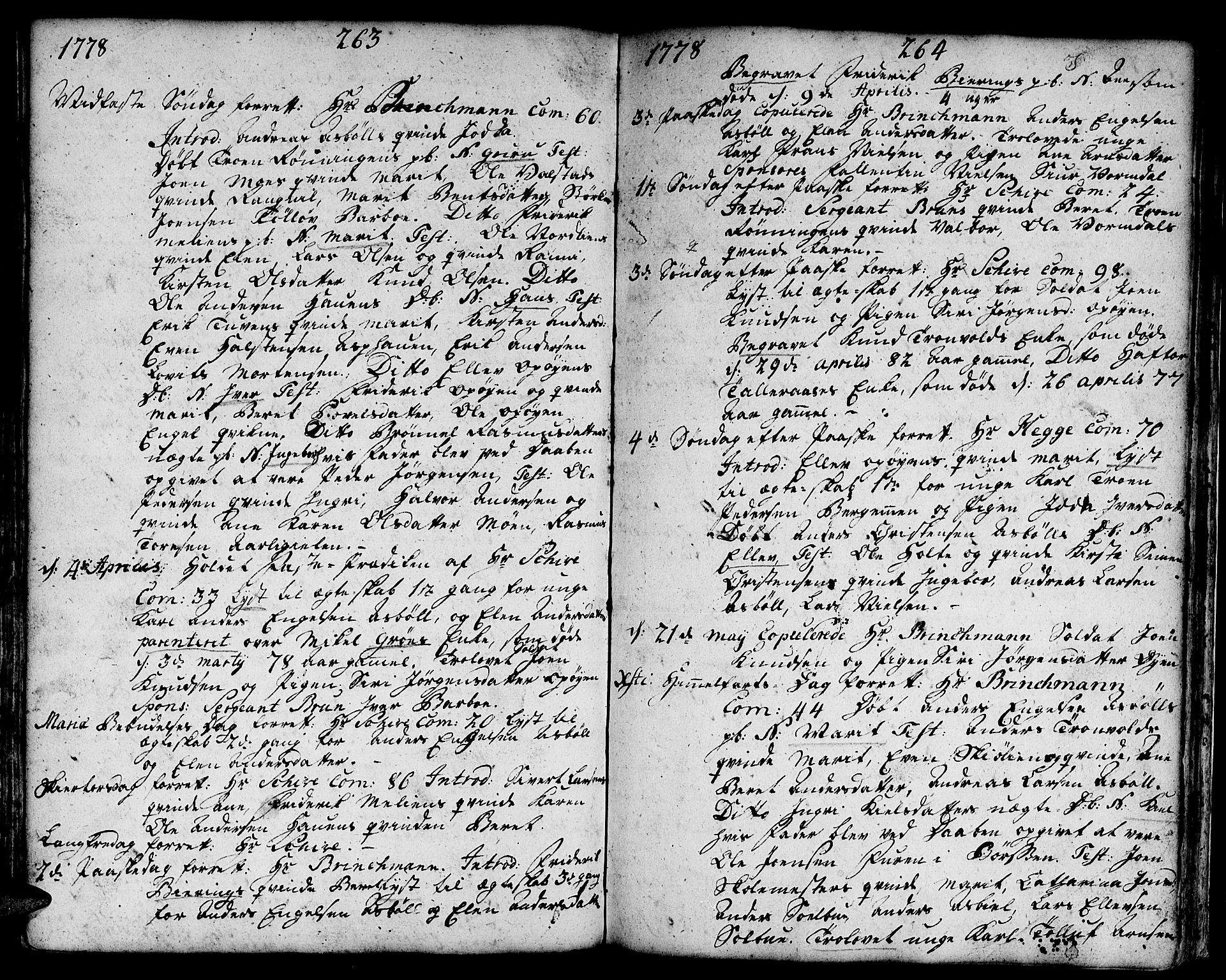 Ministerialprotokoller, klokkerbøker og fødselsregistre - Sør-Trøndelag, SAT/A-1456/671/L0840: Parish register (official) no. 671A02, 1756-1794, p. 263-264