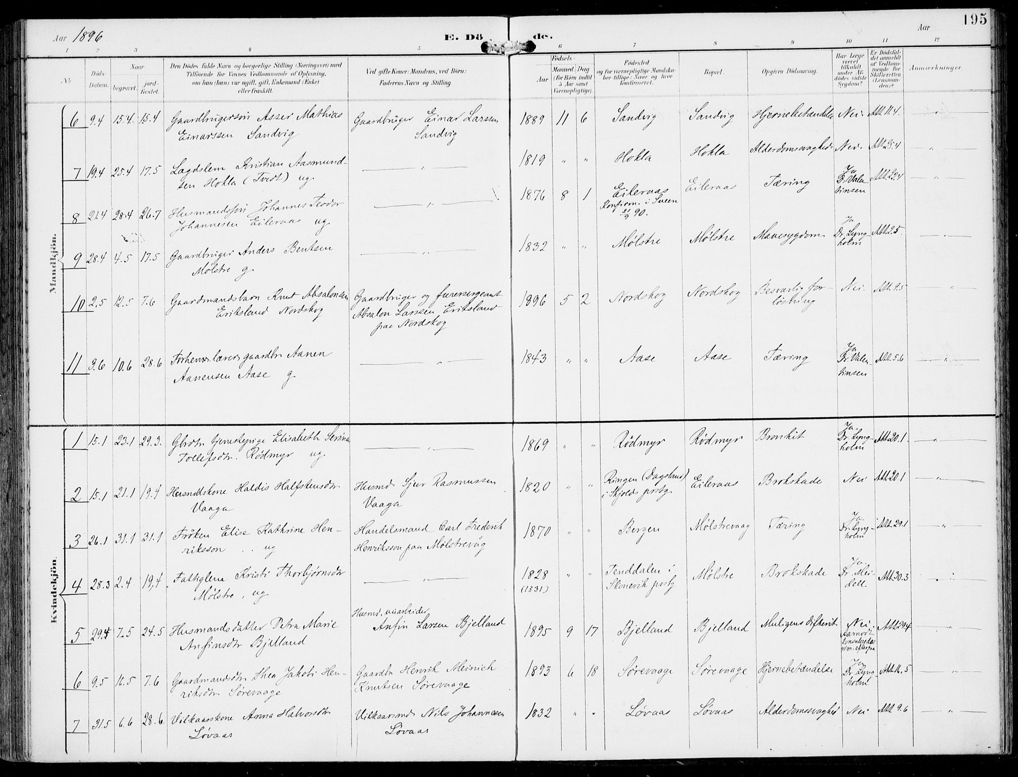 Sveio Sokneprestembete, AV/SAB-A-78501/H/Haa: Parish register (official) no. B  3, 1894-1906, p. 195