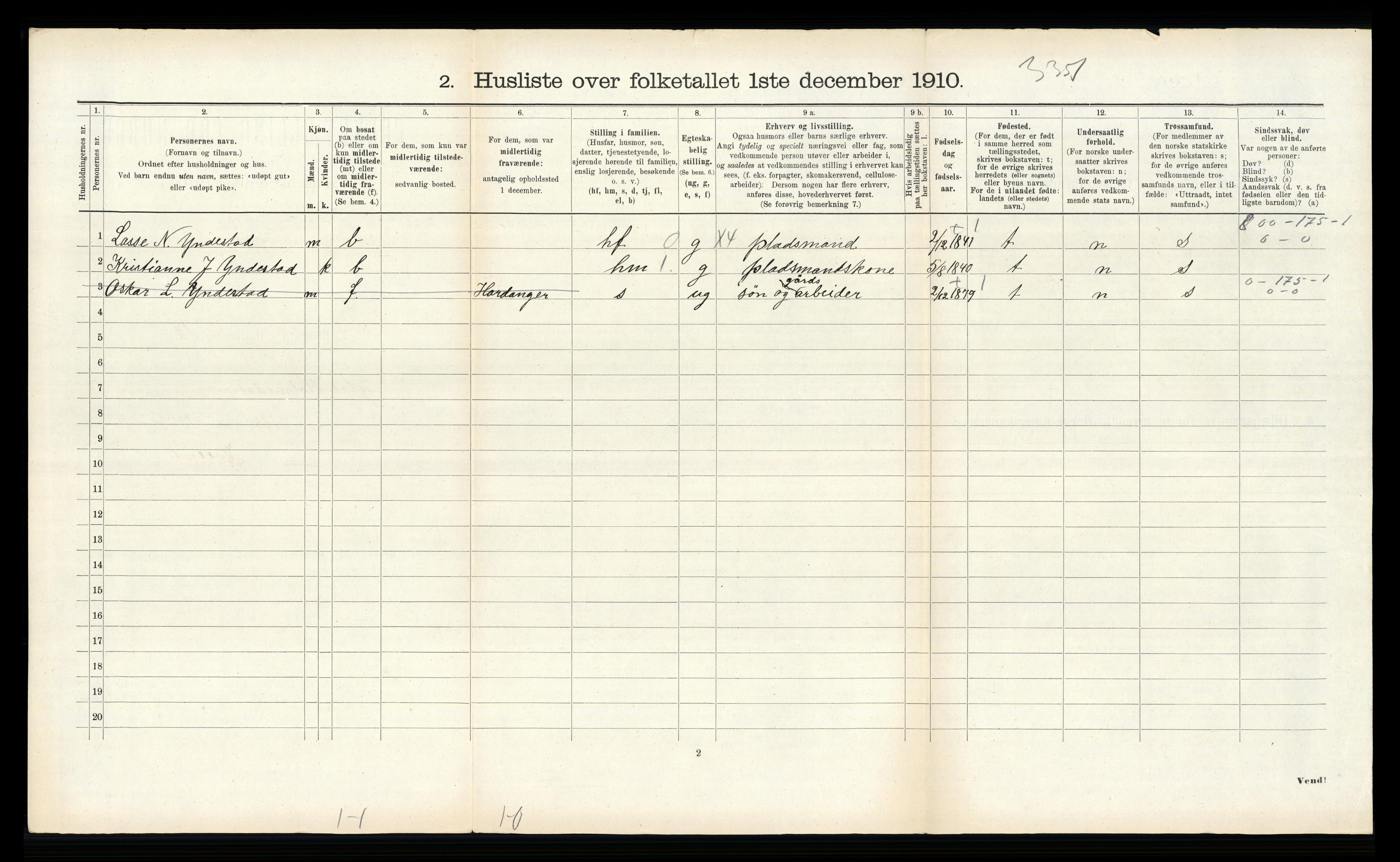 RA, 1910 census for Ytre Holmedal, 1910, p. 1245