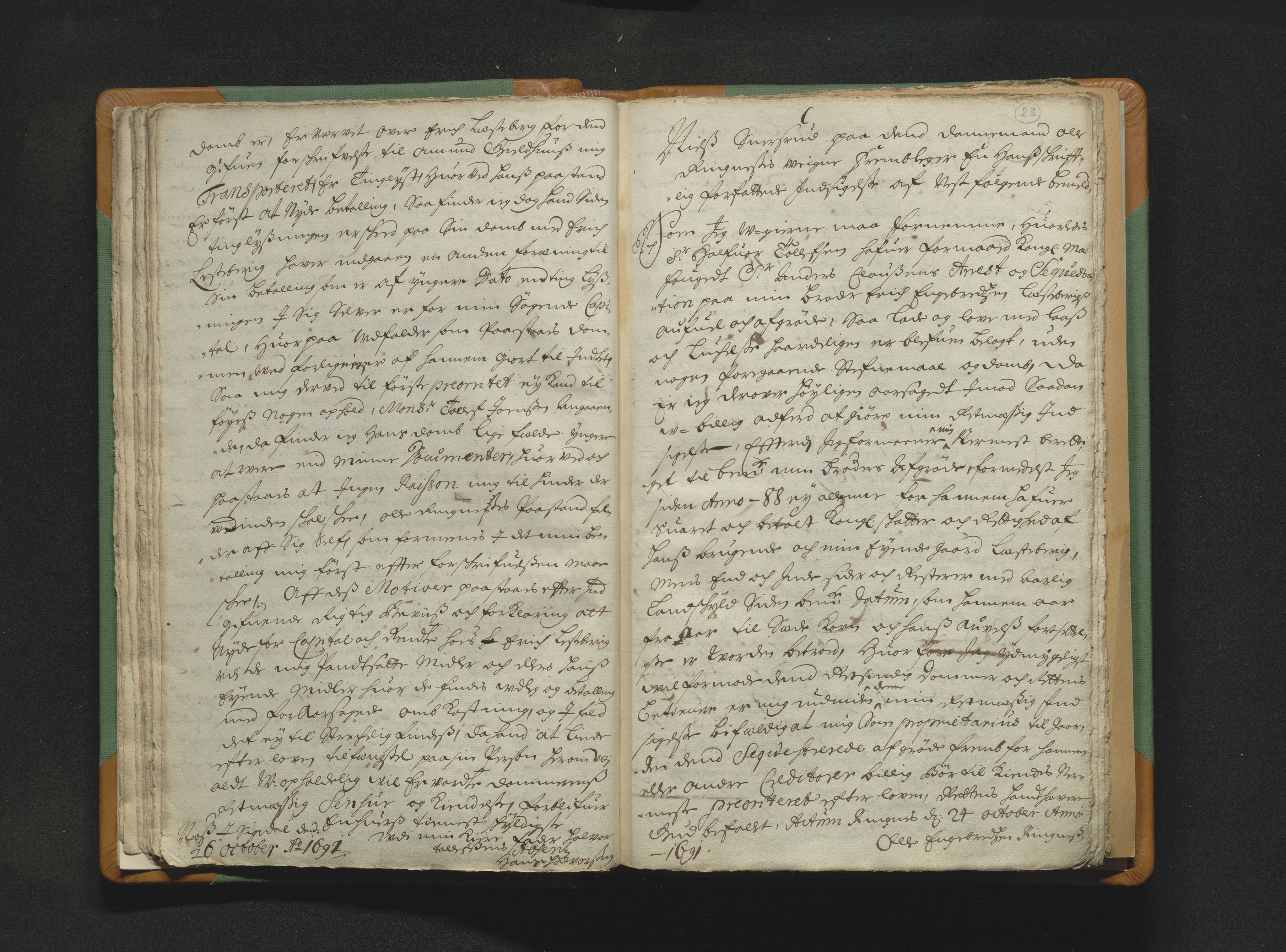 Eiker, Modum og Sigdal sorenskriveri, AV/SAKO-A-123/H/Hb/Hba/L0002b: Skifteprotokoll, 1678-1696, p. 22b-23a