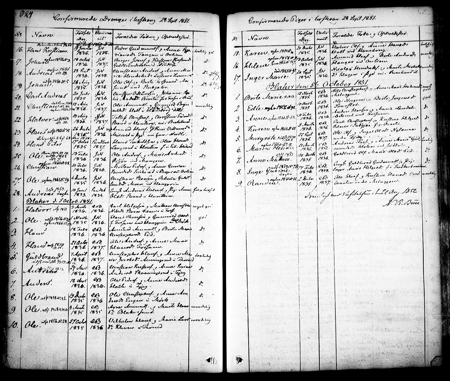 Aurskog prestekontor Kirkebøker, SAO/A-10304a/F/Fa/L0006: Parish register (official) no. I 6, 1829-1853, p. 324