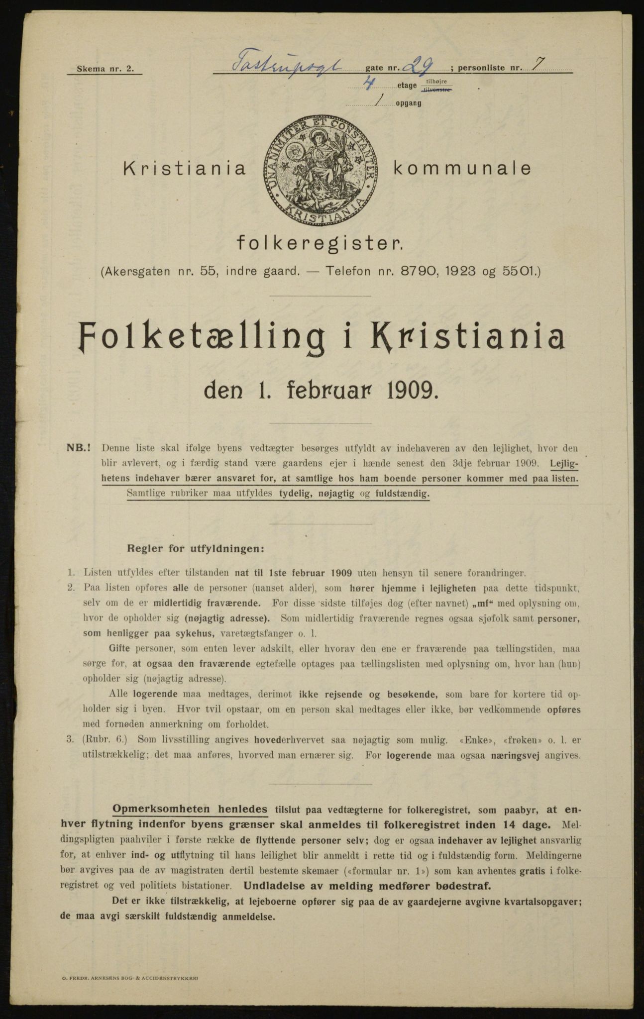 OBA, Municipal Census 1909 for Kristiania, 1909, p. 104641