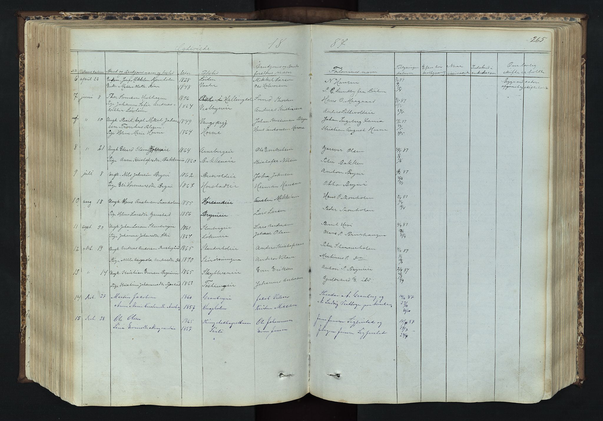 Romedal prestekontor, SAH/PREST-004/L/L0011: Parish register (copy) no. 11, 1867-1895, p. 265