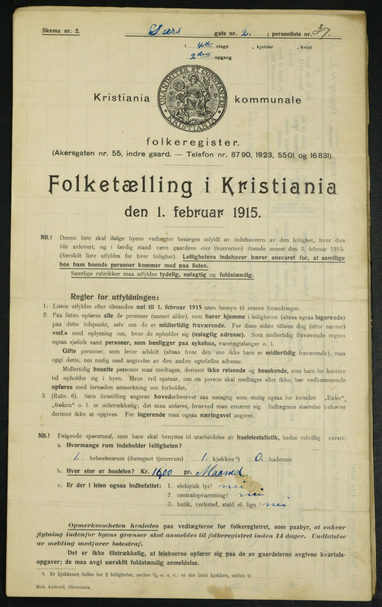 OBA, Municipal Census 1915 for Kristiania, 1915, p. 88841