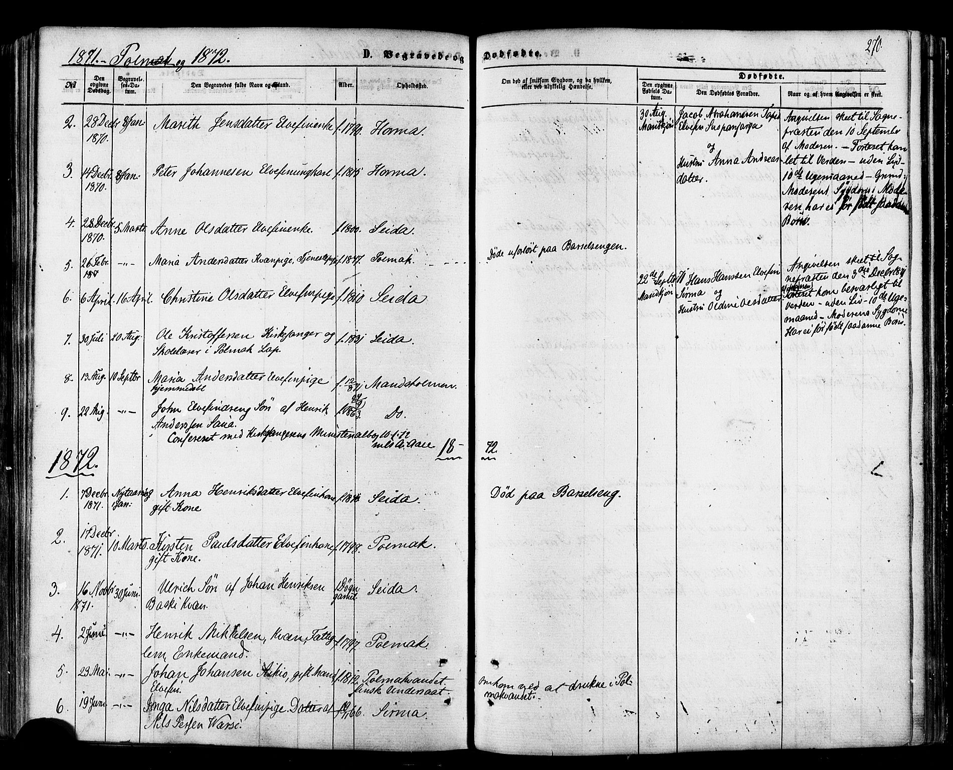 Nesseby sokneprestkontor, SATØ/S-1330/H/Ha/L0003kirke: Parish register (official) no. 3 /2, 1866-1876, p. 270