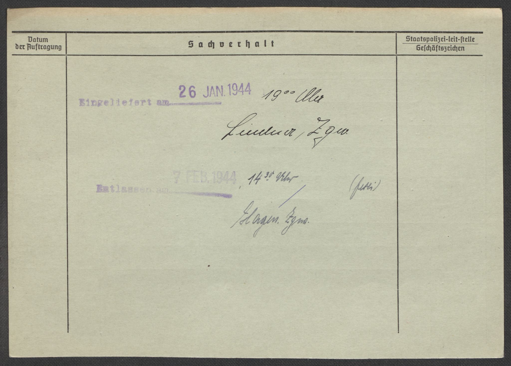 Befehlshaber der Sicherheitspolizei und des SD, RA/RAFA-5969/E/Ea/Eaa/L0002: Register over norske fanger i Møllergata 19: Bj-Eng, 1940-1945, p. 3