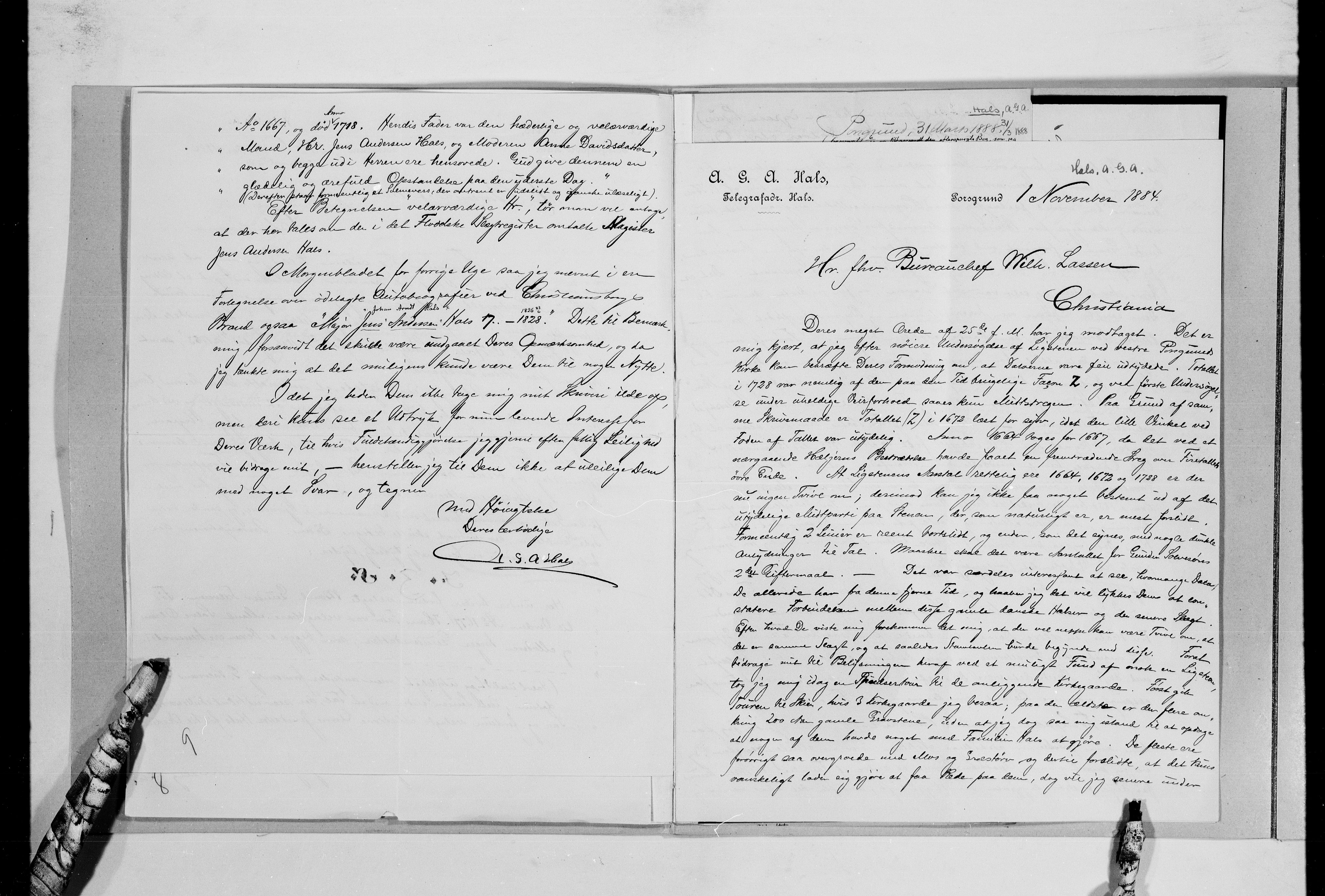 Lassens samlinger, AV/RA-PA-0051/G/L0098: Alfabetisk ordnede brev til Wilhelm Lassen: Hagemann - Jørgensen, 1815-1907, p. 14