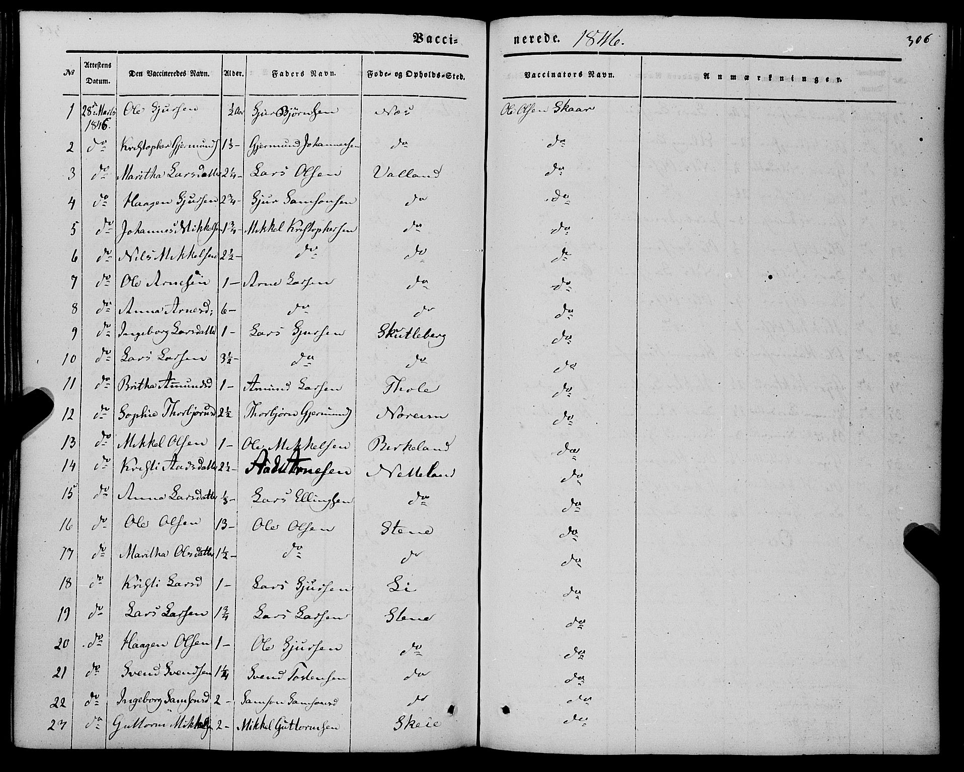 Kvam sokneprestembete, AV/SAB-A-76201/H/Haa: Parish register (official) no. A 8, 1844-1863, p. 306