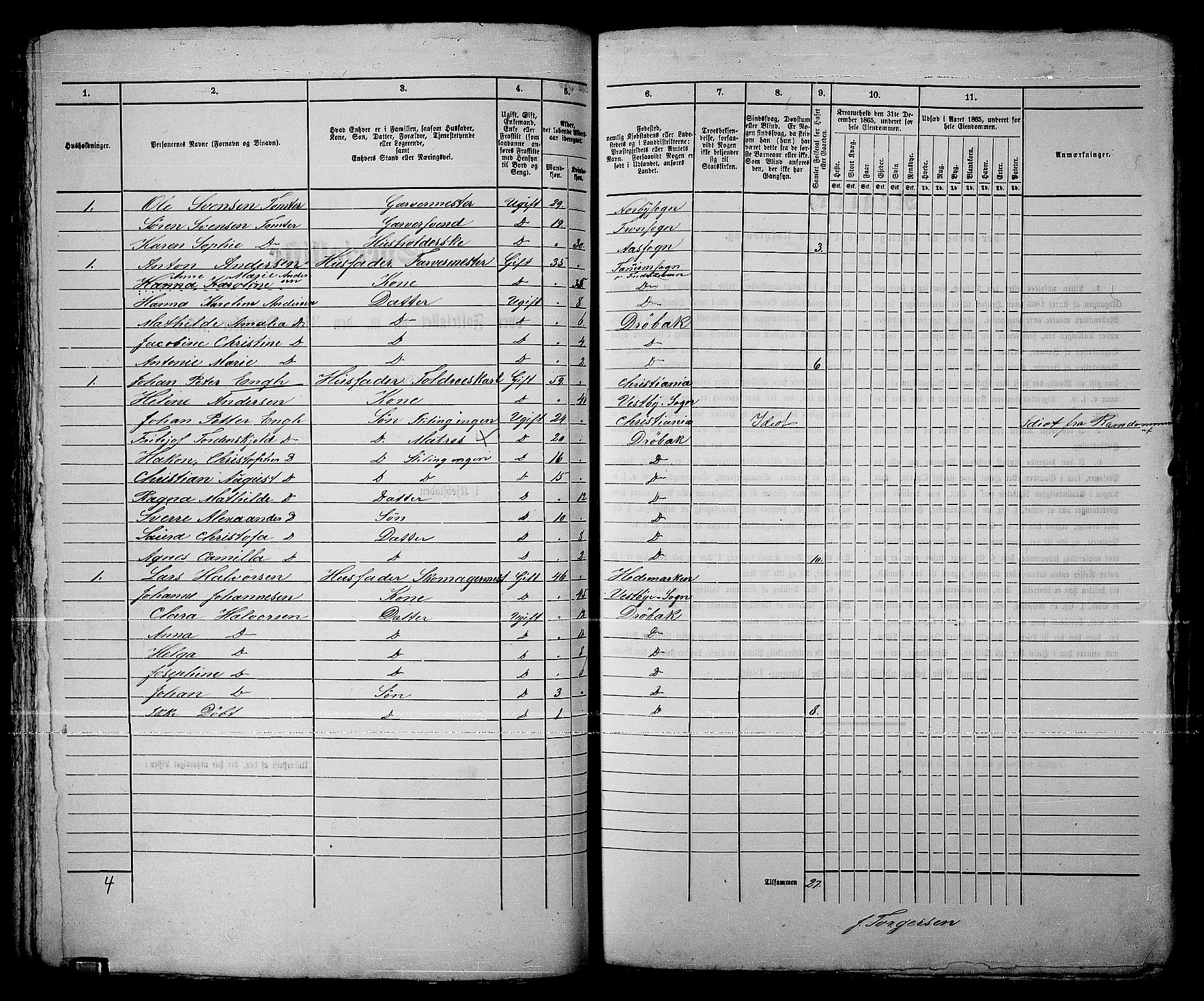 RA, 1865 census for Drøbak/Drøbak, 1865, p. 173