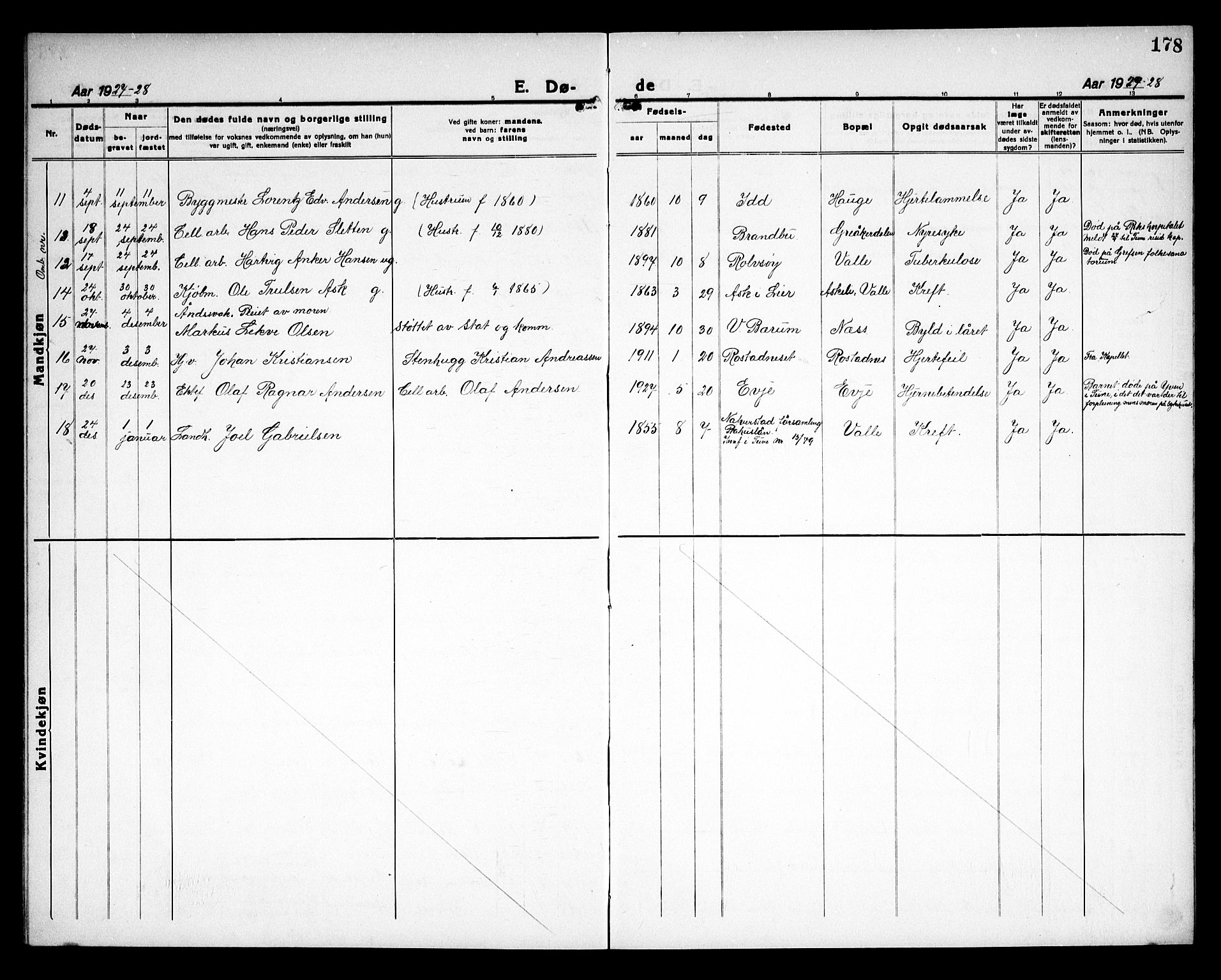 Rolvsøy prestekontor Kirkebøker, AV/SAO-A-2004/G/Ga/L0002: Parish register (copy) no. 2, 1920-1935, p. 178