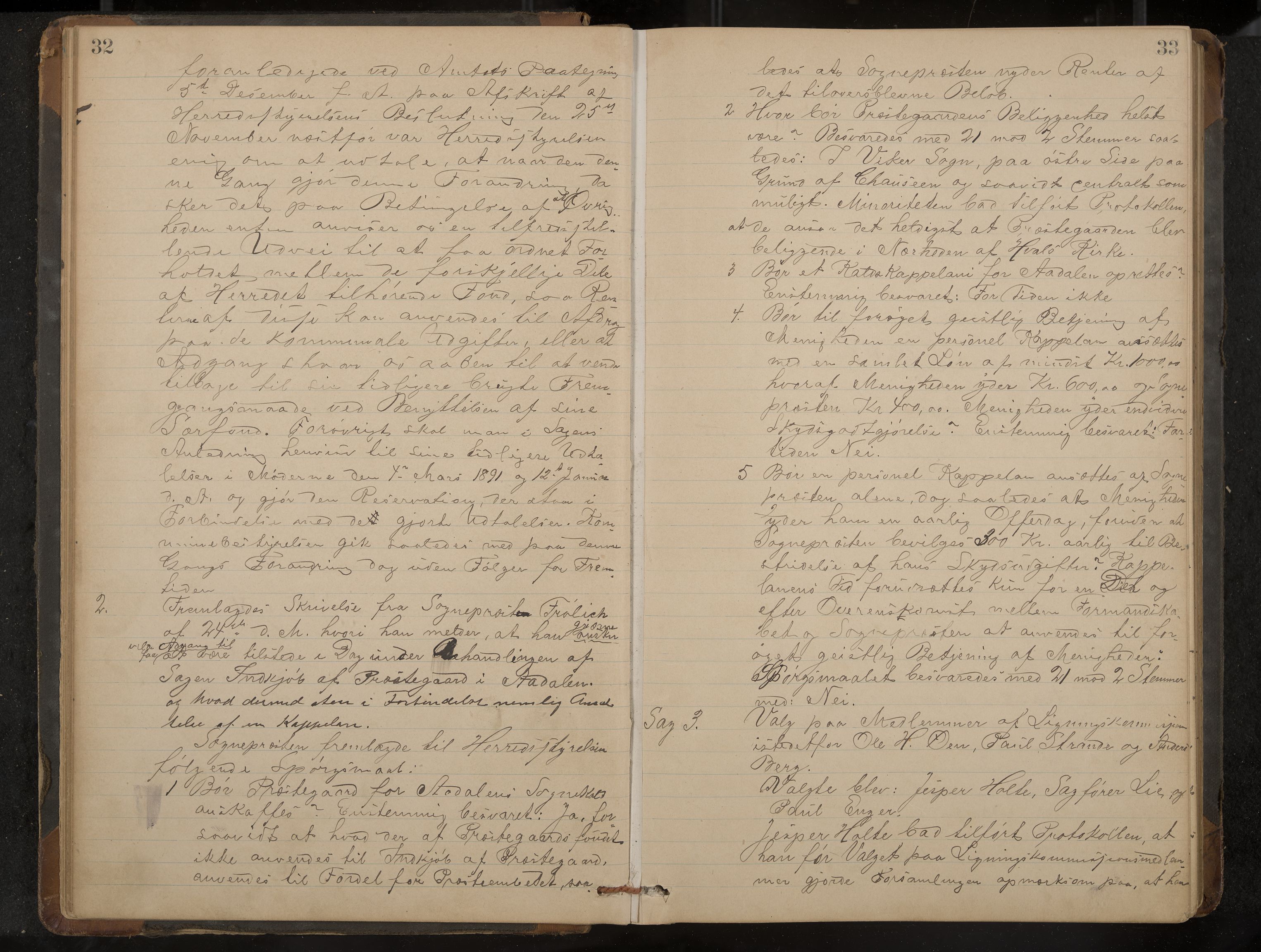 Ådal formannskap og sentraladministrasjon, IKAK/0614021/A/Aa/L0002: Møtebok, 1891-1907, p. 32-33