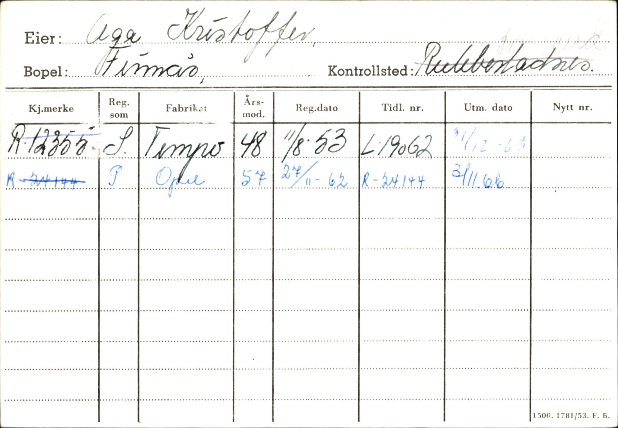 Statens vegvesen, Hordaland vegkontor, AV/SAB-A-5201/2/Ha/L0001: R-eierkort A, 1920-1971, p. 105