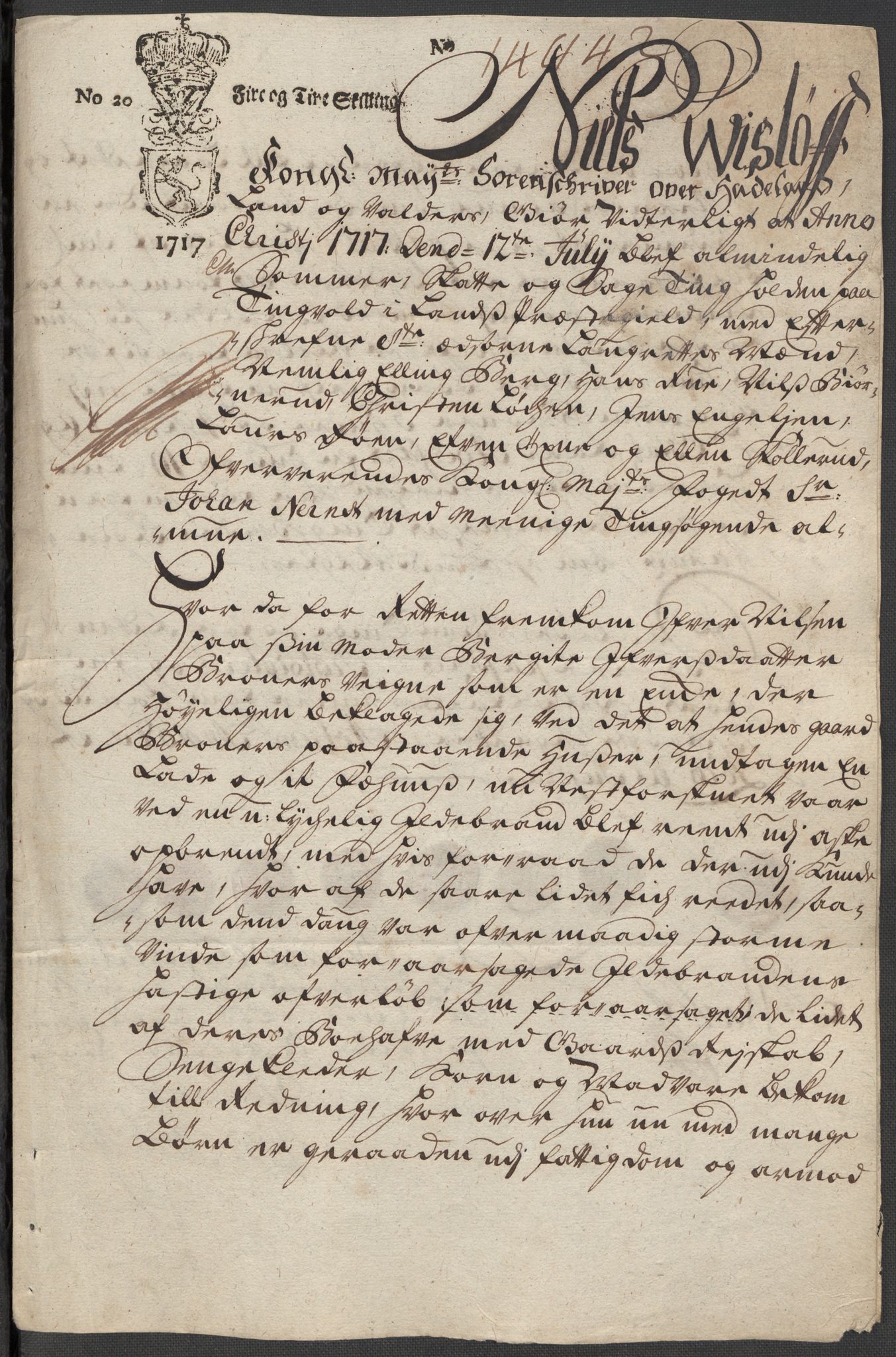 Rentekammeret inntil 1814, Reviderte regnskaper, Fogderegnskap, RA/EA-4092/R18/L1320: Fogderegnskap Hadeland, Toten og Valdres, 1718, p. 212
