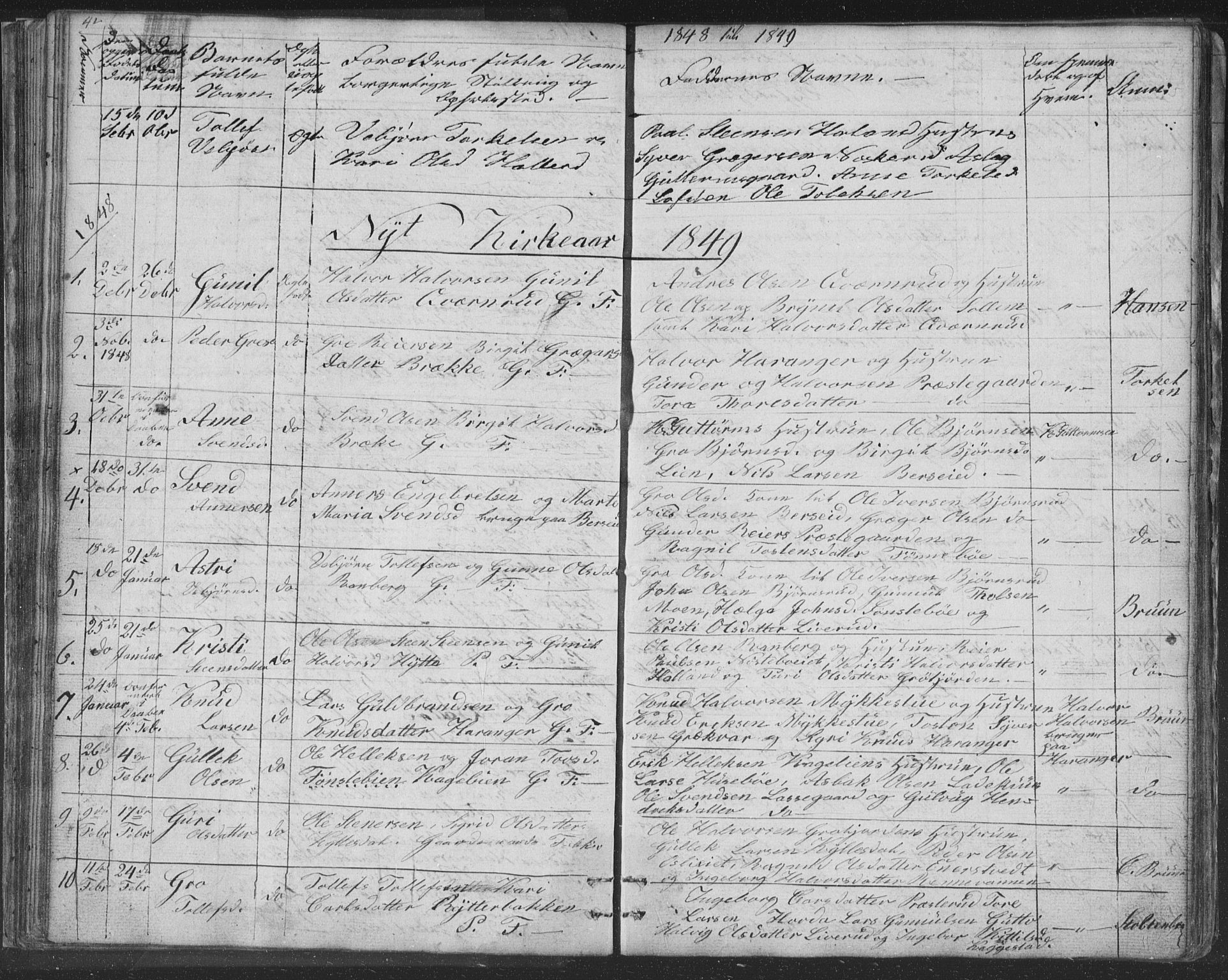 Nore kirkebøker, AV/SAKO-A-238/F/Fc/L0002: Parish register (official) no. III 2, 1836-1861, p. 42