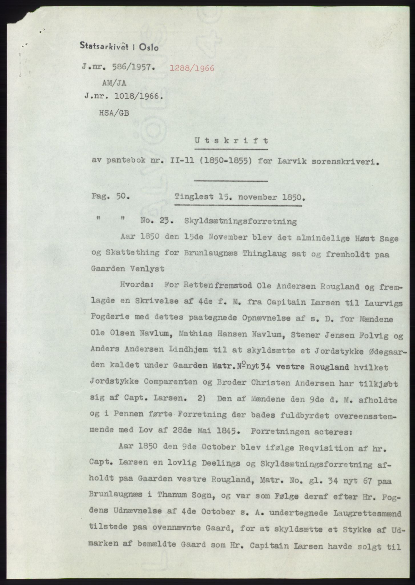 Statsarkivet i Kongsberg, AV/SAKO-A-0001/E/Ee/L0009: Avskrifter, SAO jnr. 354/1957 - 770/1957, 1957, p. 228