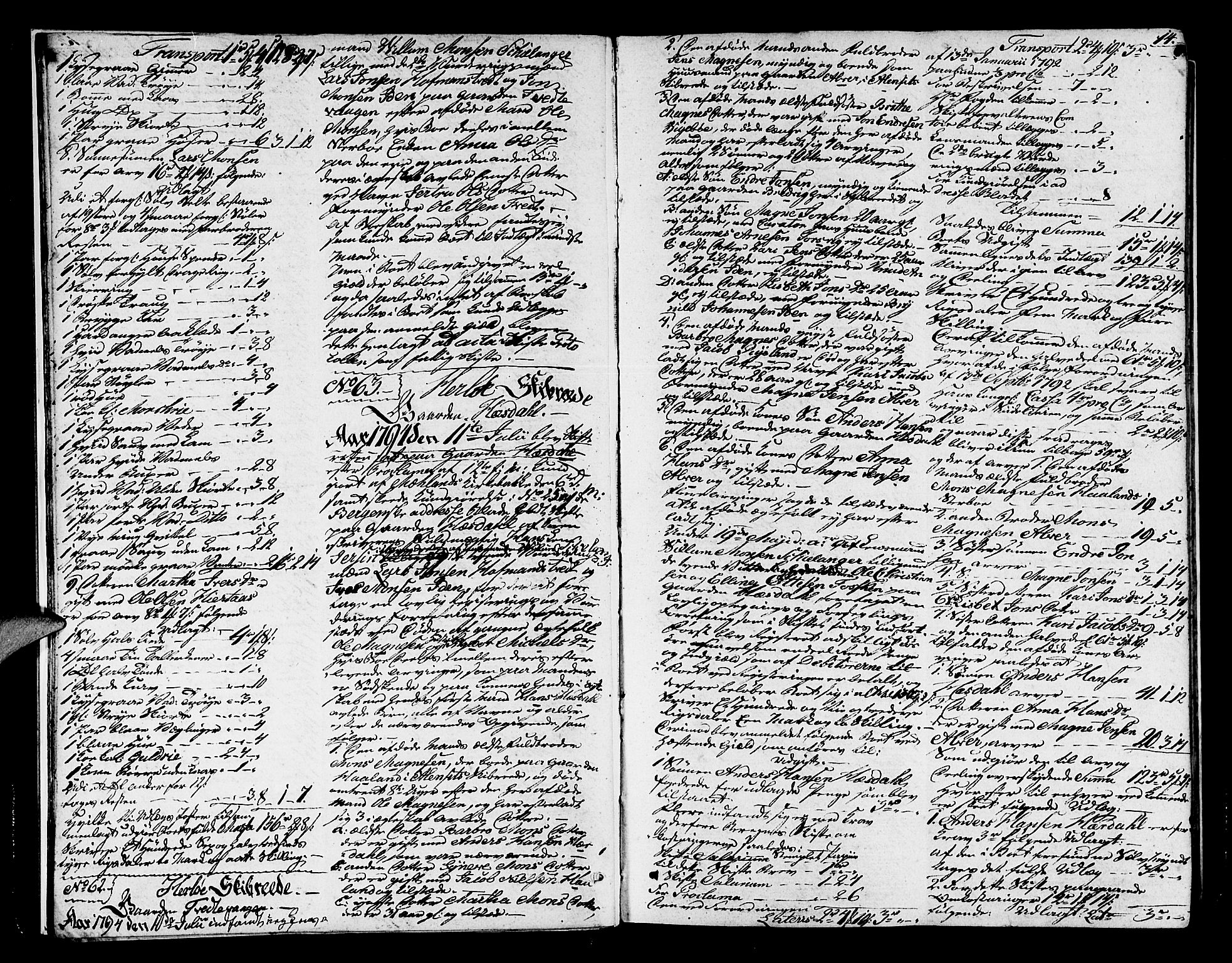Nordhordland sorenskrivar, AV/SAB-A-2901/1/H/Ha/L0009a: Skifteprotokollar Nordhordland , 1794-1797, p. 13b-14a