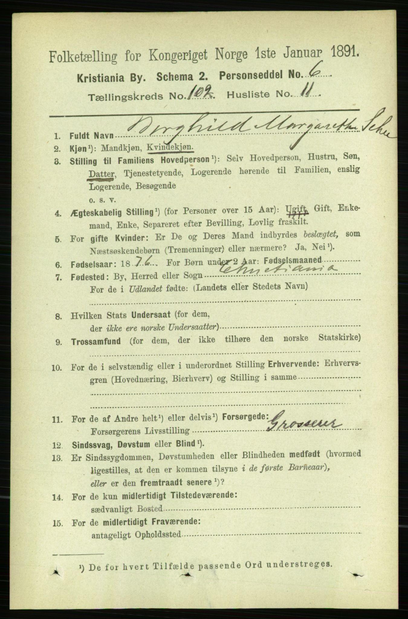 RA, 1891 census for 0301 Kristiania, 1891, p. 50846