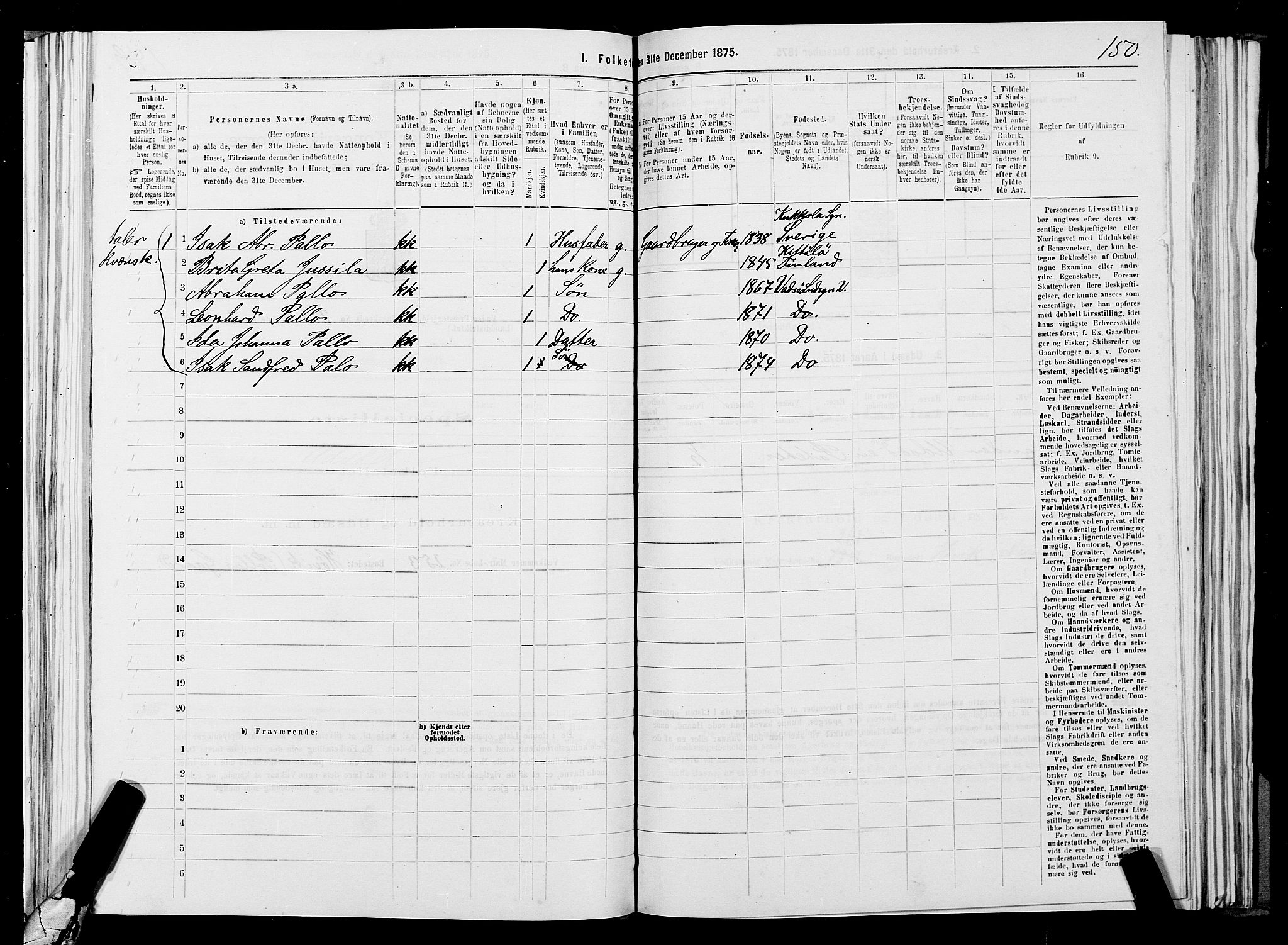 SATØ, 1875 census for 2029L Vadsø/Vadsø, 1875, p. 1150