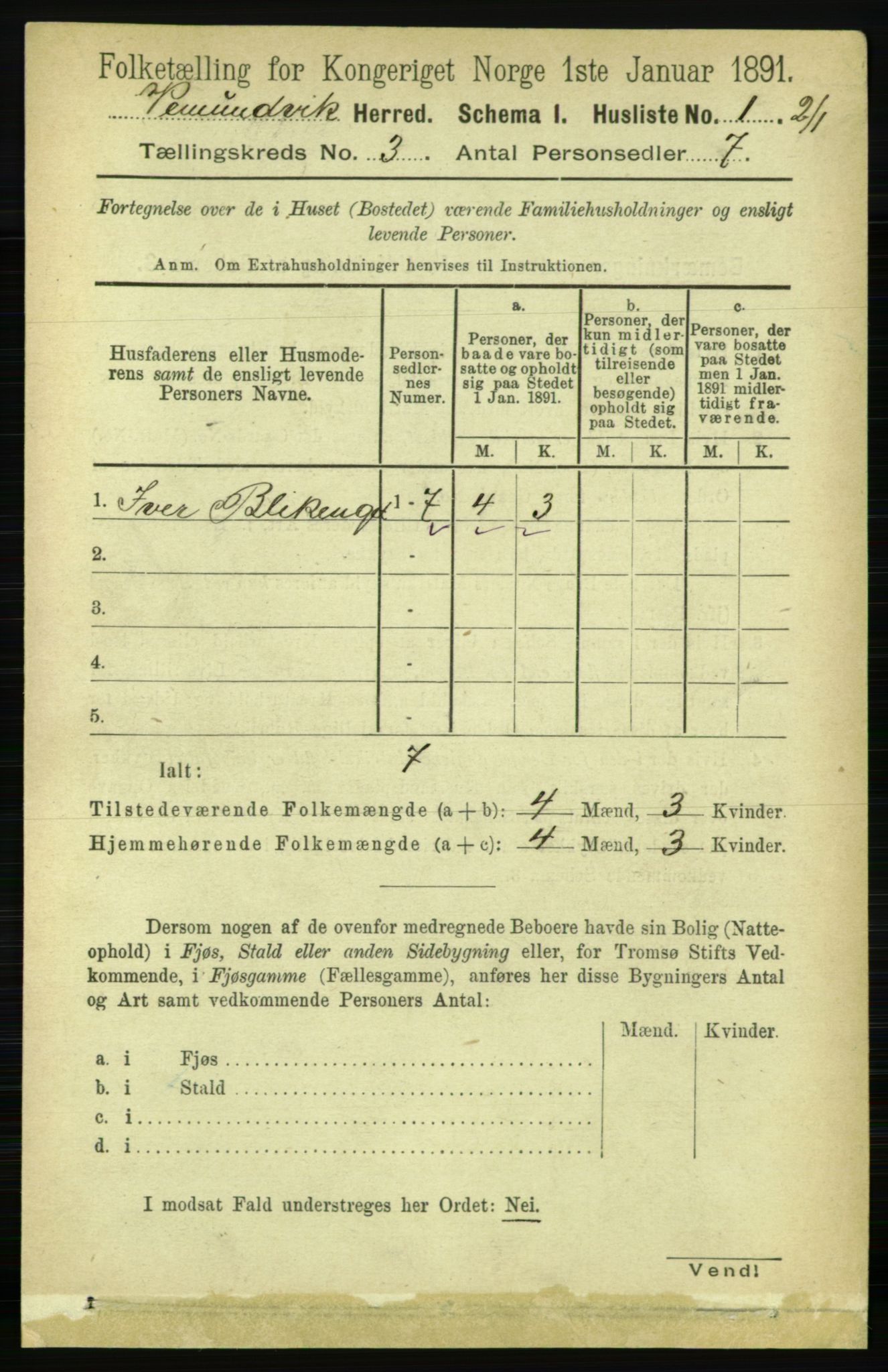 RA, 1891 census for 1745 Vemundvik, 1891, p. 913