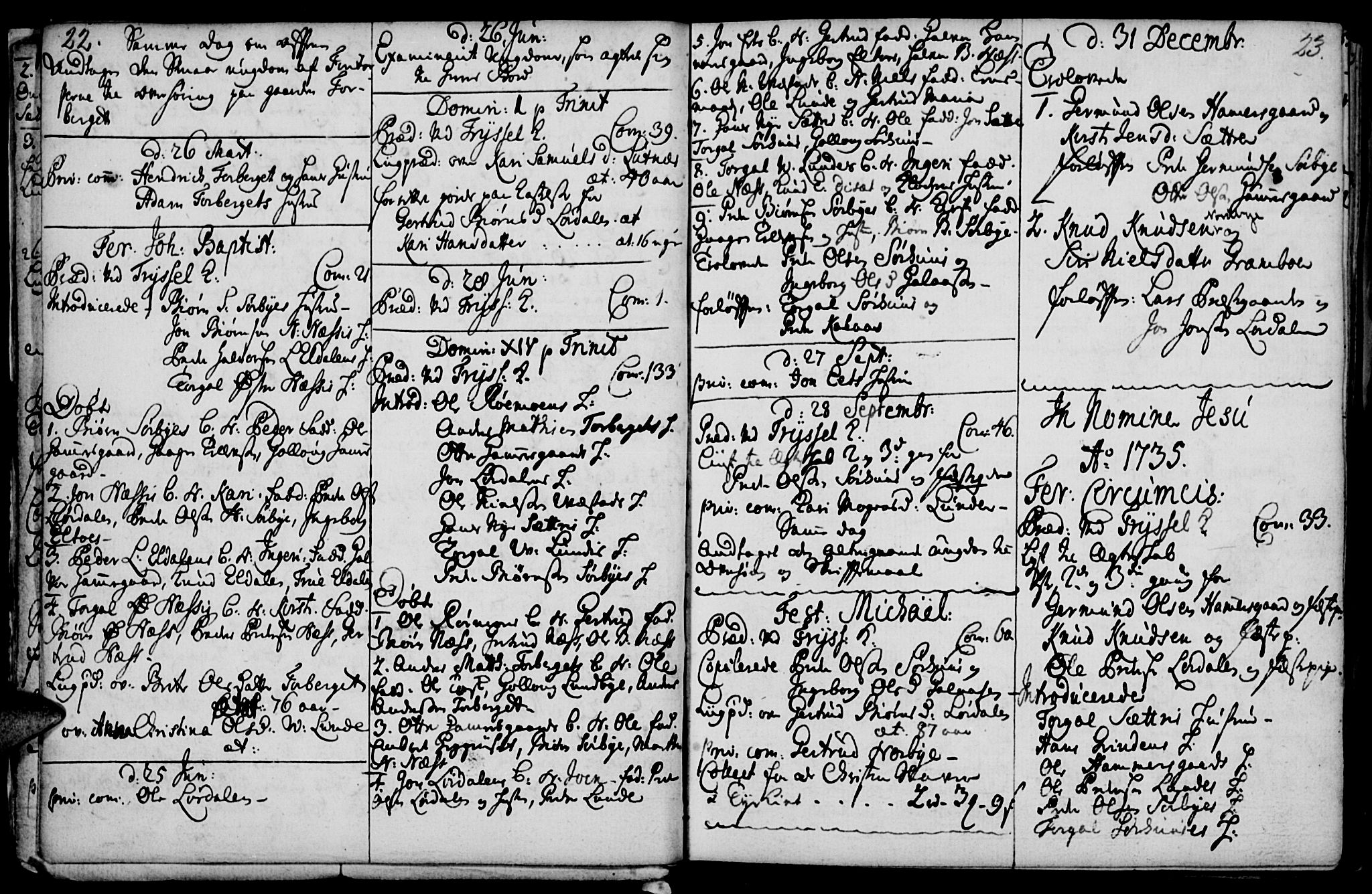 Elverum prestekontor, AV/SAH-PREST-044/H/Ha/Haa/L0001: Parish register (official) no. 1, 1730-1760, p. 22-23