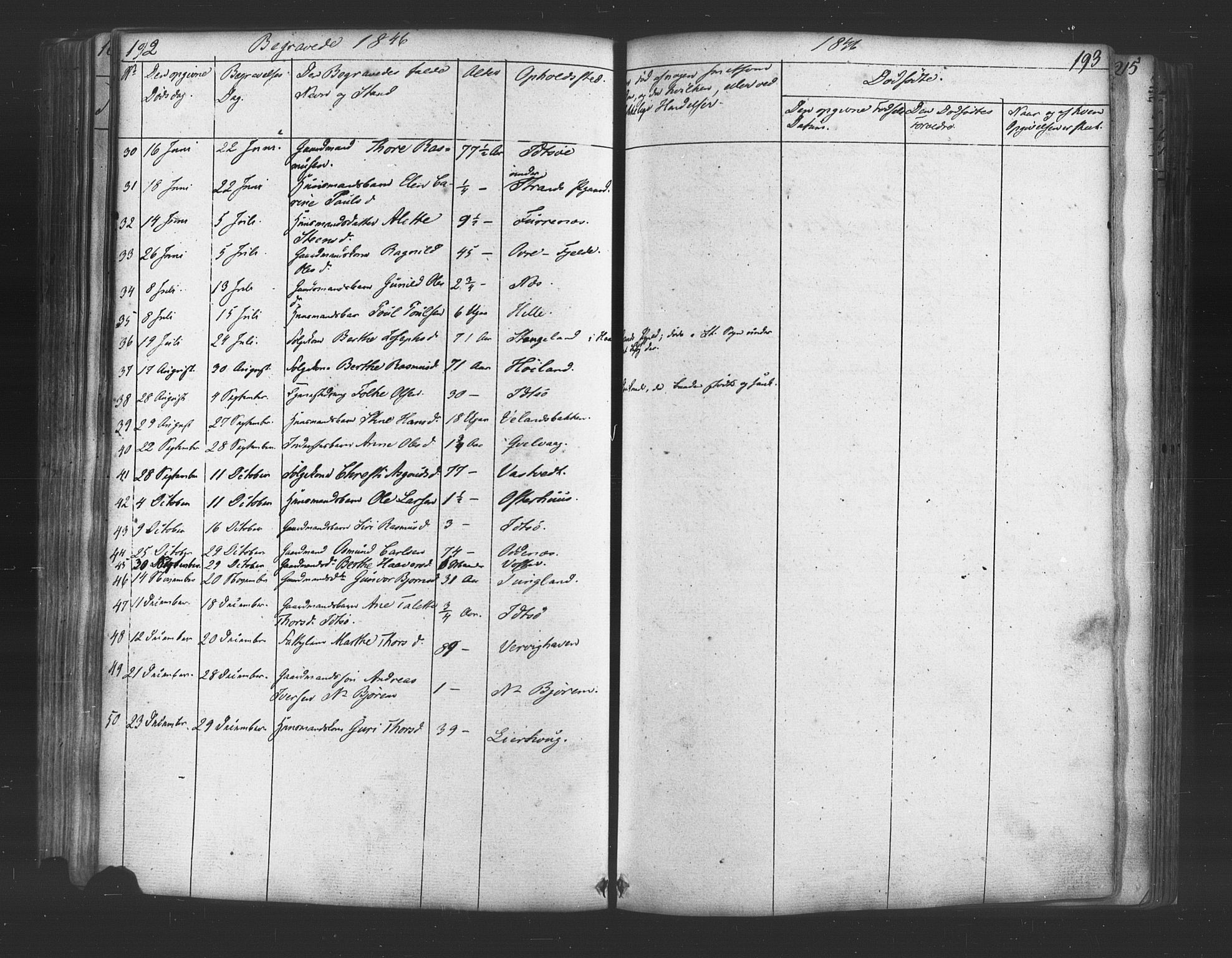 Strand sokneprestkontor, SAST/A-101828/H/Ha/Haa/L0006: Parish register (official) no. A 6, 1834-1854, p. 192-193