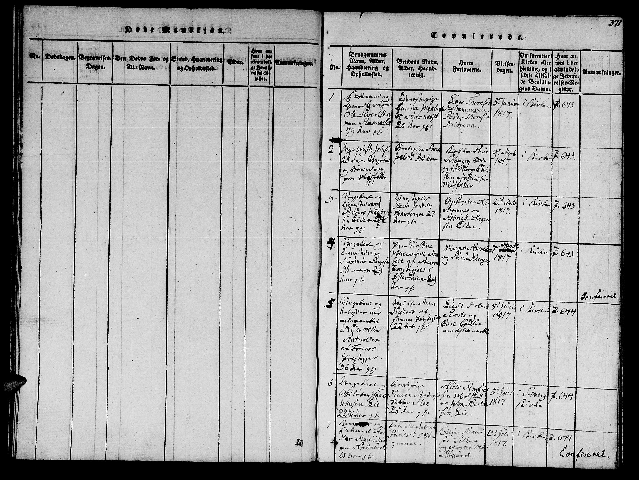 Ministerialprotokoller, klokkerbøker og fødselsregistre - Nord-Trøndelag, SAT/A-1458/742/L0411: Parish register (copy) no. 742C02, 1817-1825, p. 370-371