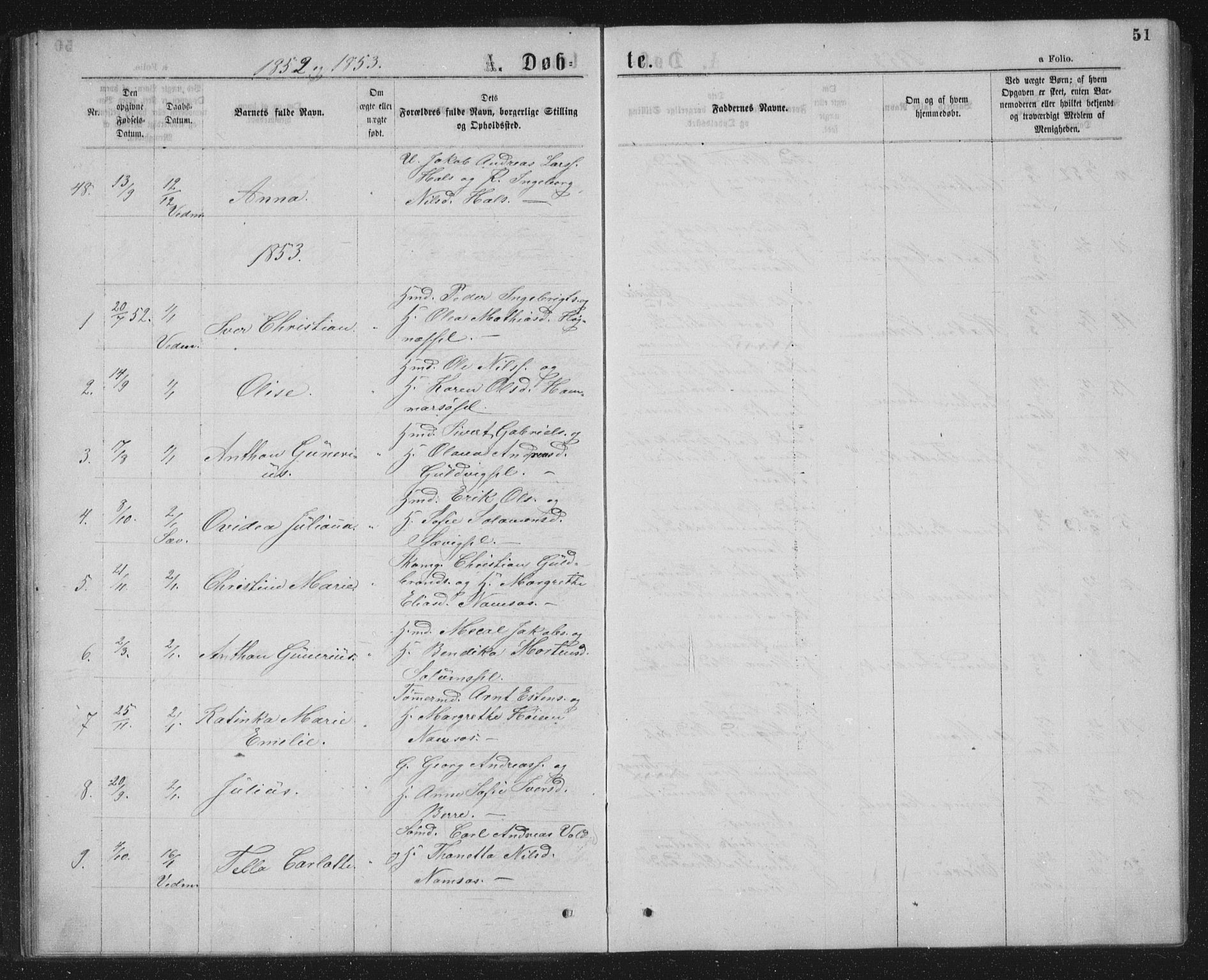 Ministerialprotokoller, klokkerbøker og fødselsregistre - Nord-Trøndelag, AV/SAT-A-1458/768/L0566: Parish register (official) no. 768A01, 1836-1865, p. 51