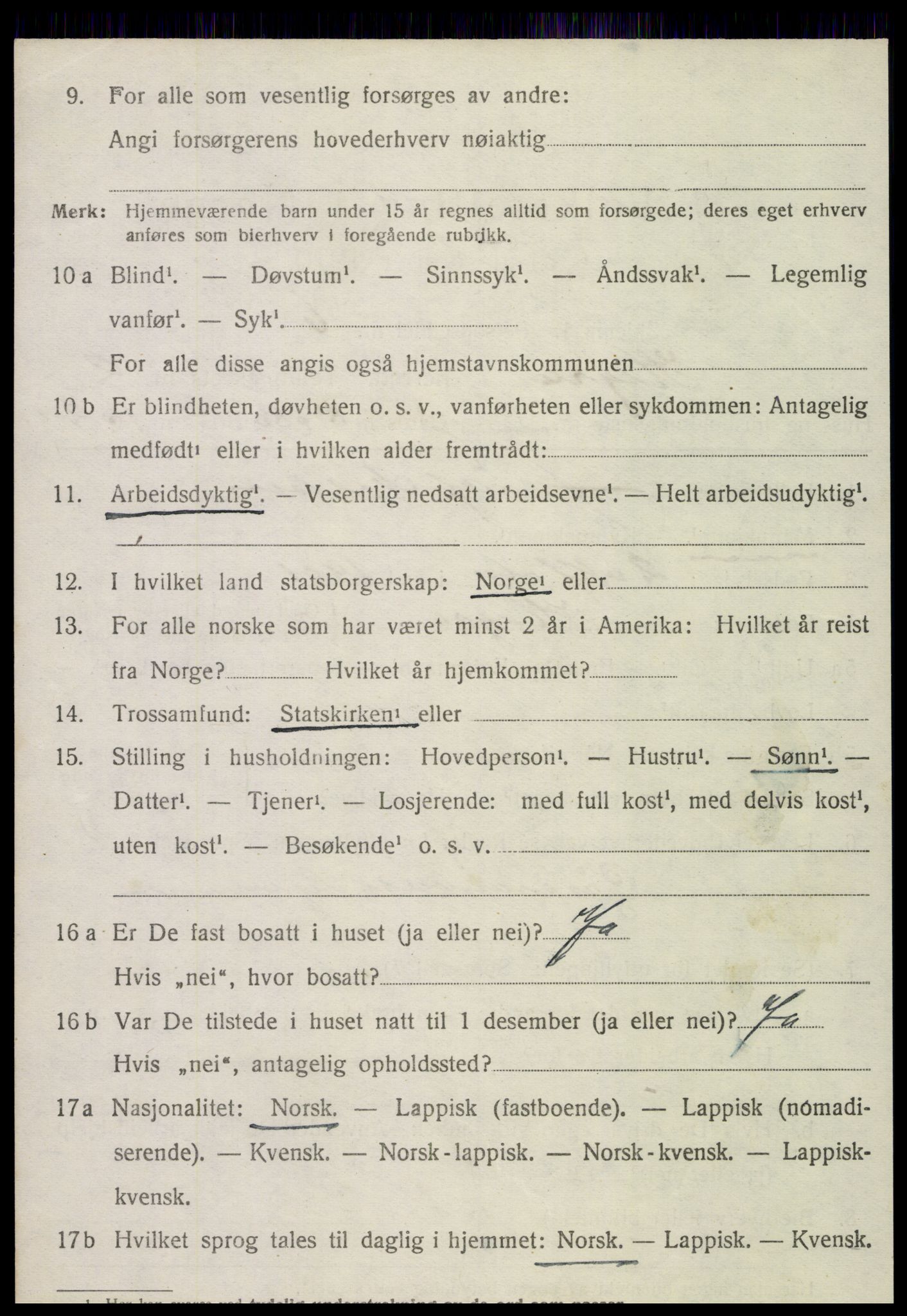 SAT, 1920 census for Hegra, 1920, p. 1567