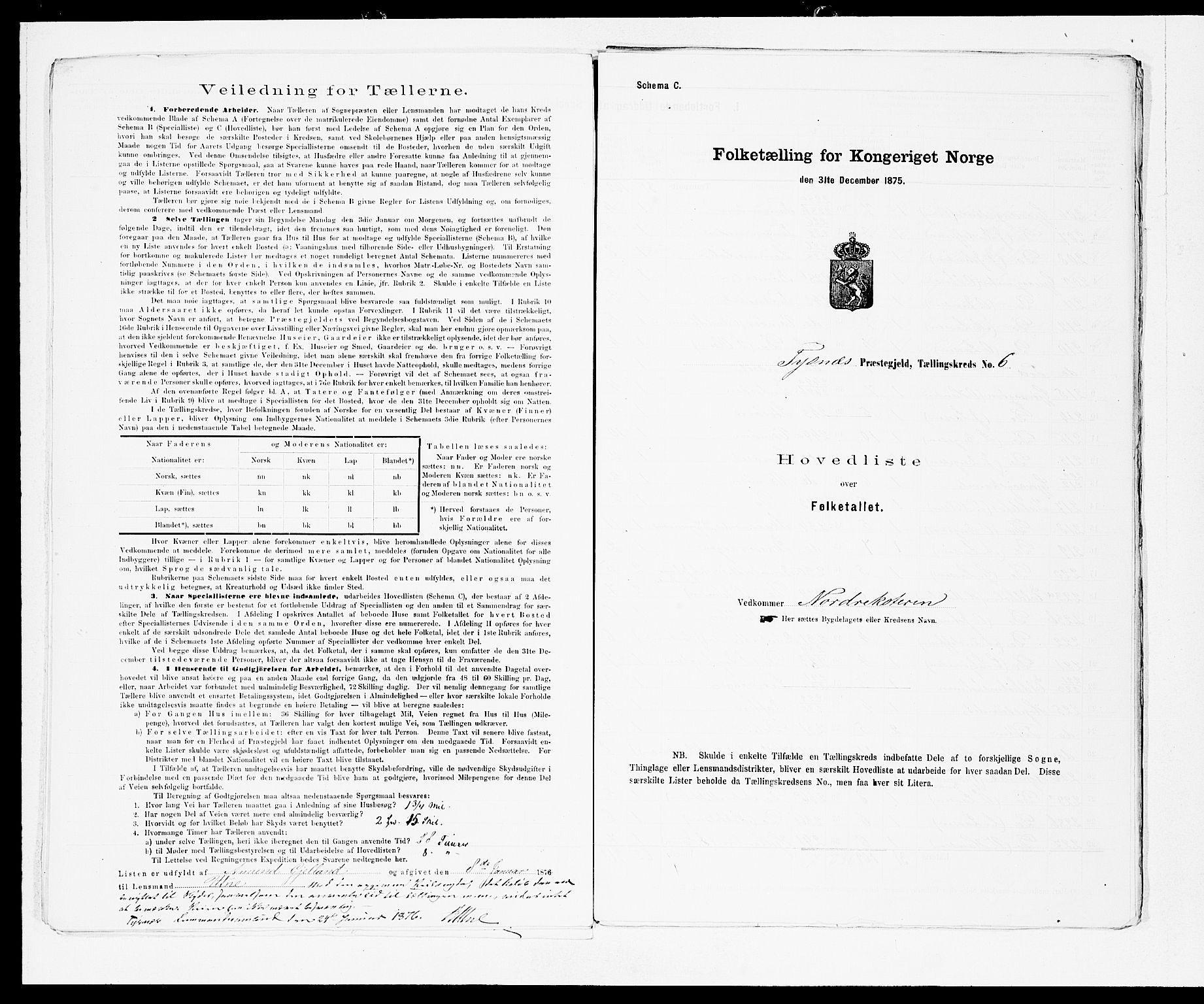 SAB, 1875 census for 1223P Tysnes, 1875, p. 14