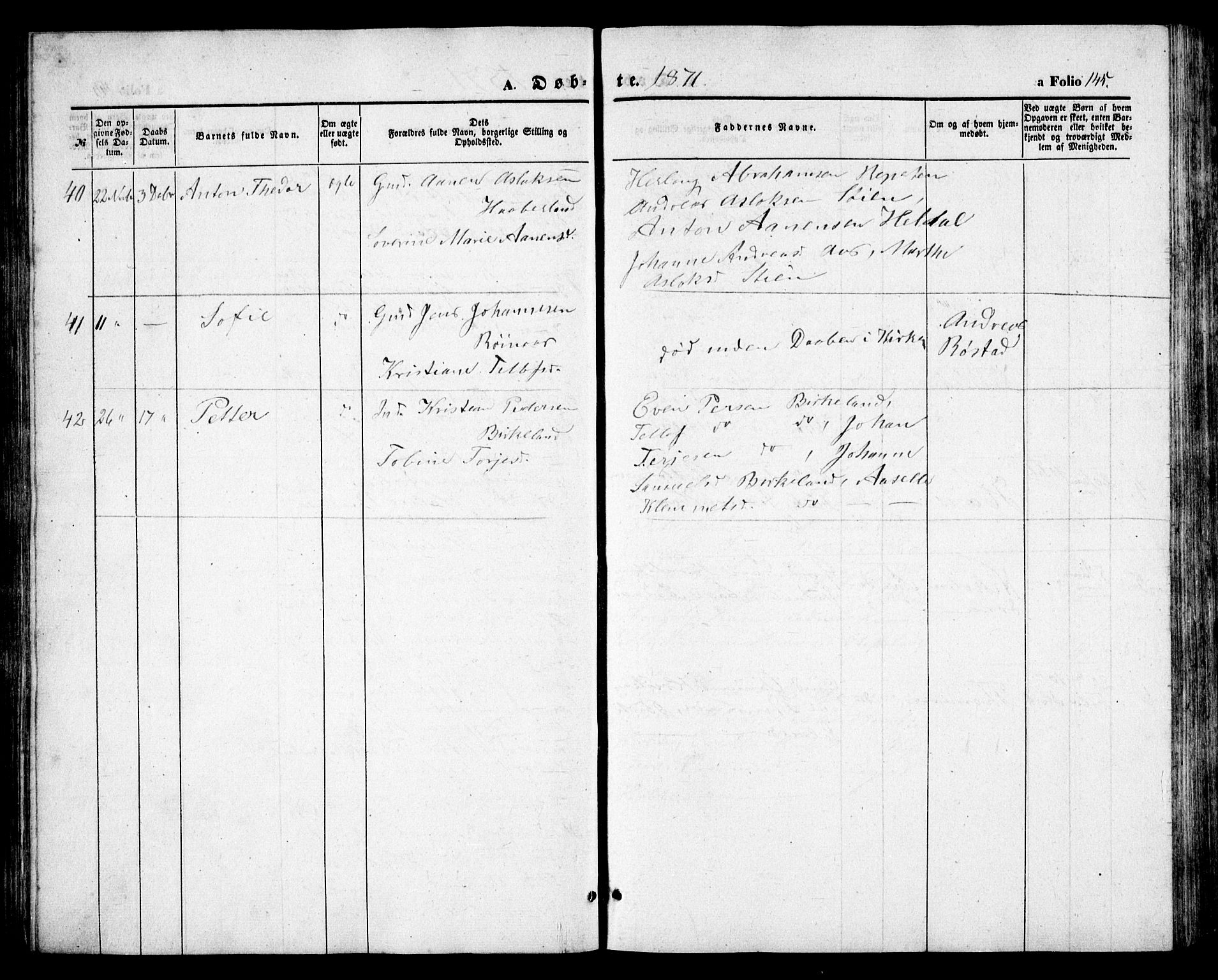 Birkenes sokneprestkontor, AV/SAK-1111-0004/F/Fb/L0002: Parish register (copy) no. B 2, 1849-1876, p. 145