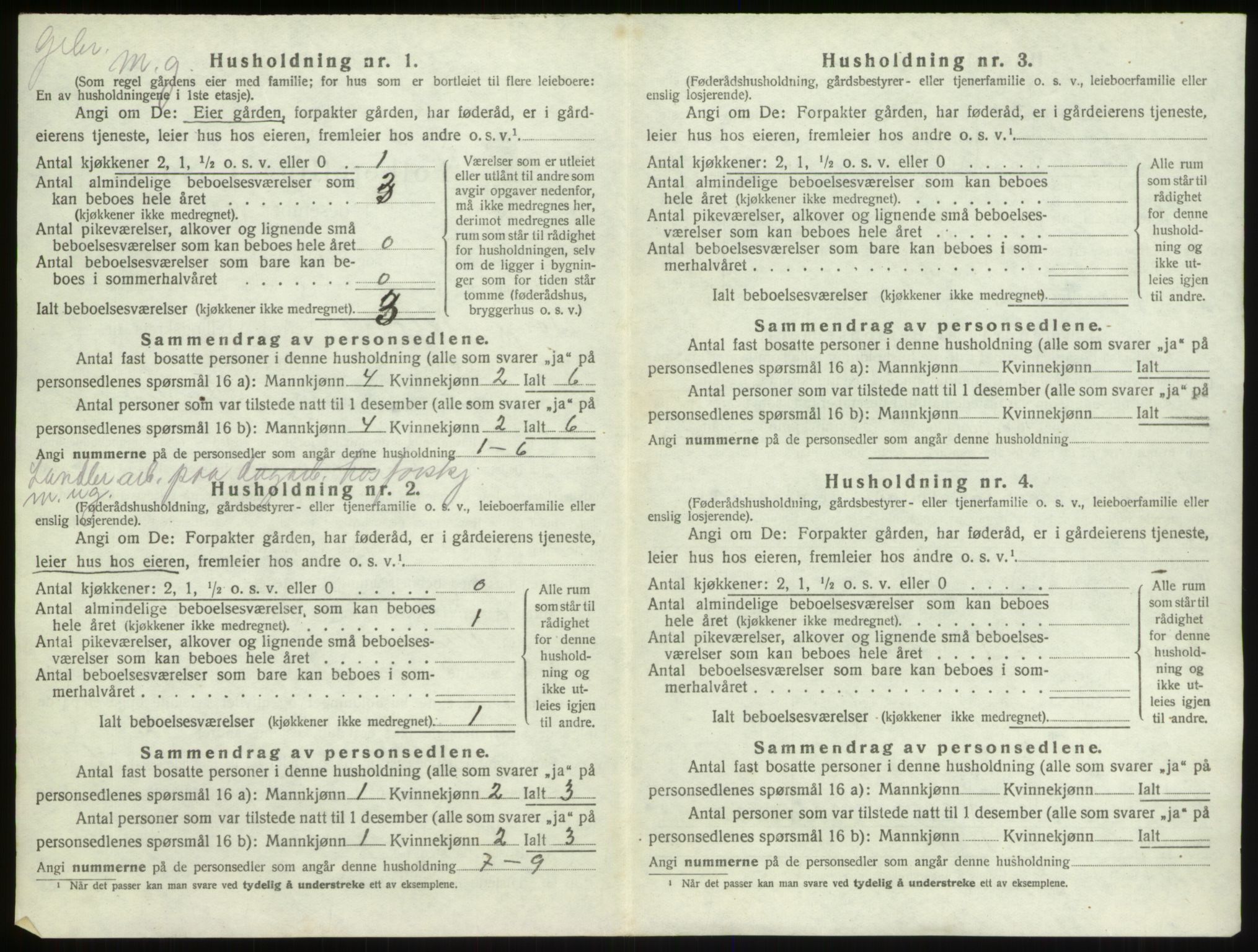 SAO, 1920 census for Borge, 1920, p. 1438