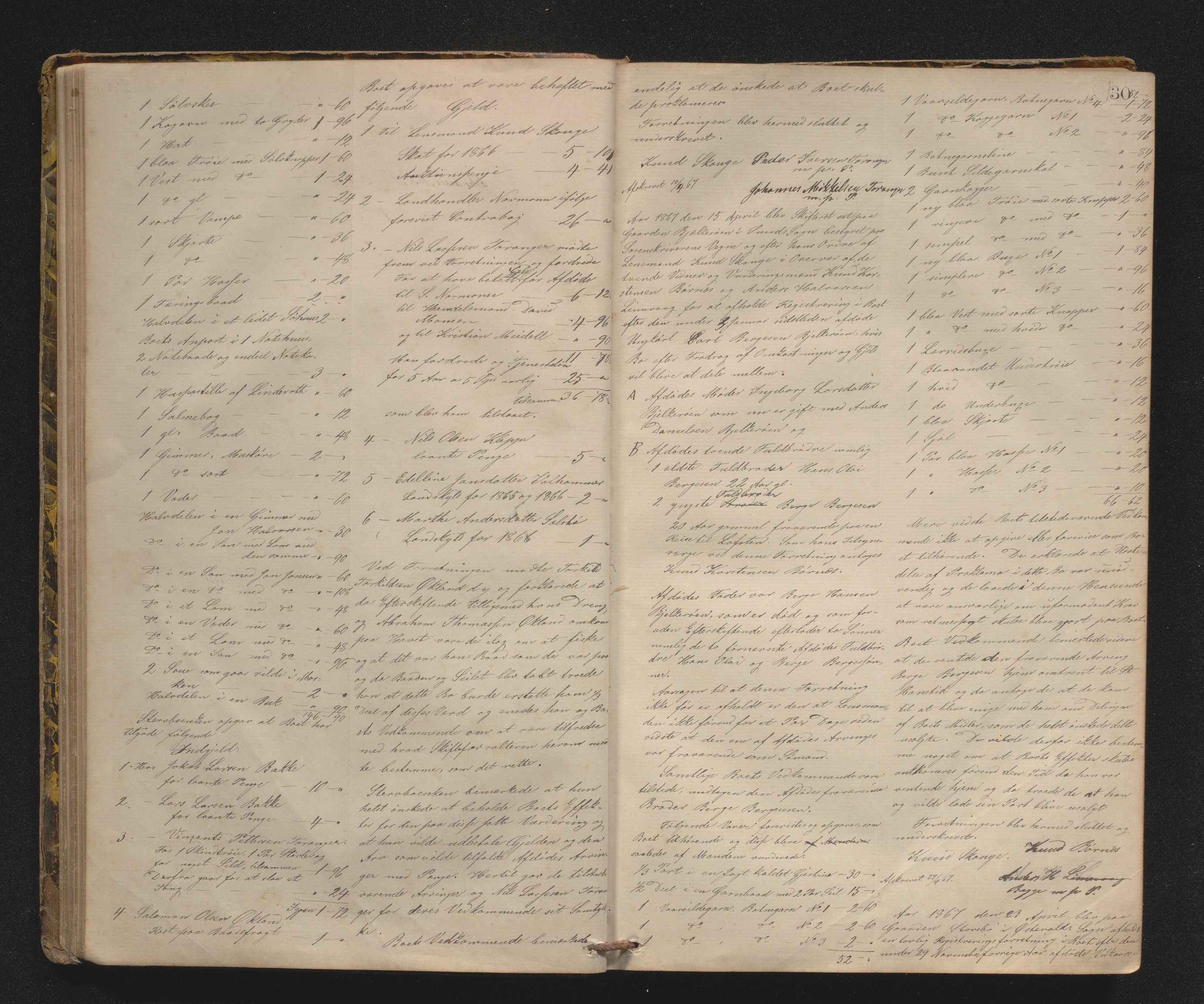 Lensmannen i Sund og Austevoll, SAB/A-35201/0006/L0010: Registreringsprotokoll, 1863-1877, p. 29b-30a