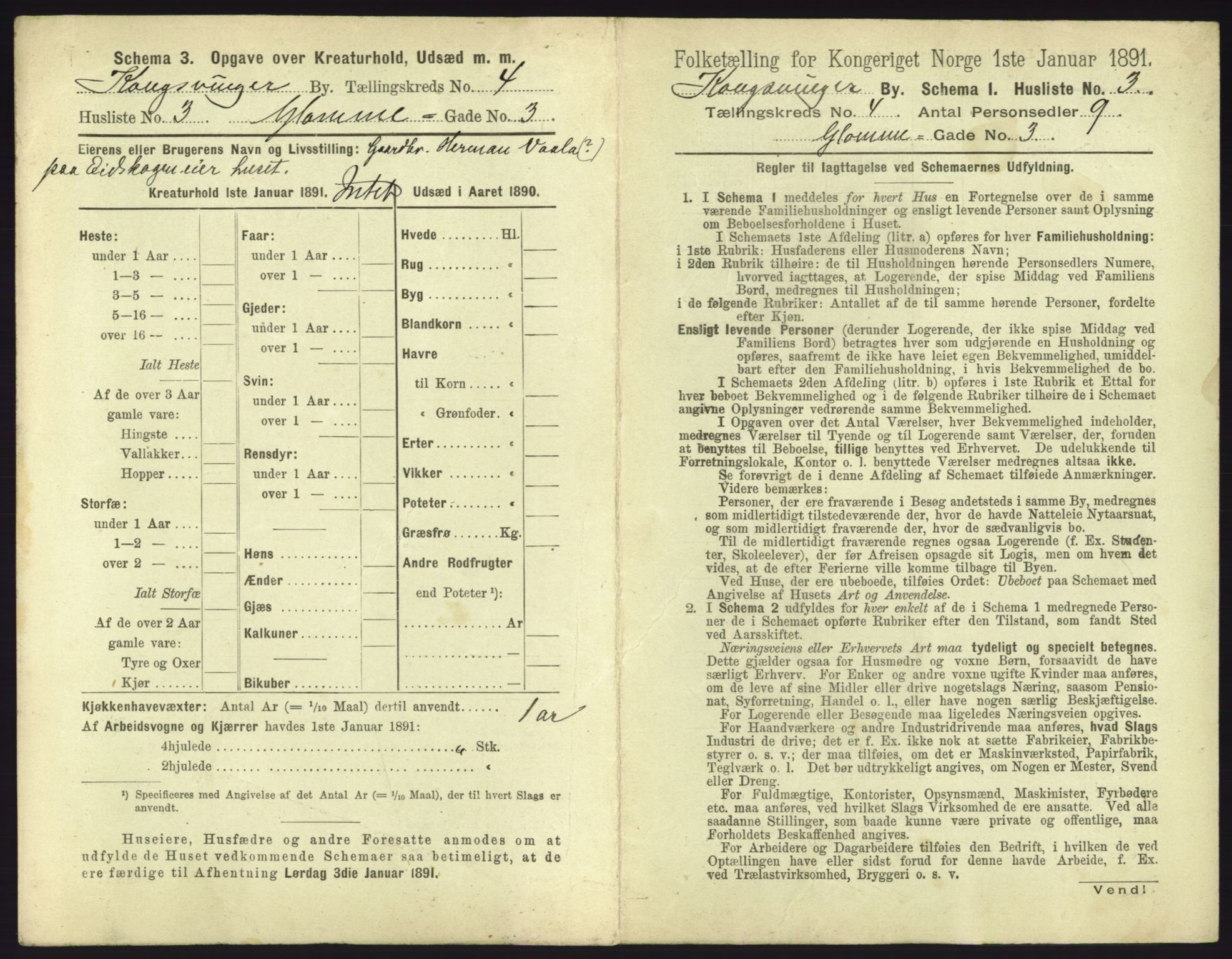 RA, 1891 census for 0402 Kongsvinger, 1891, p. 253