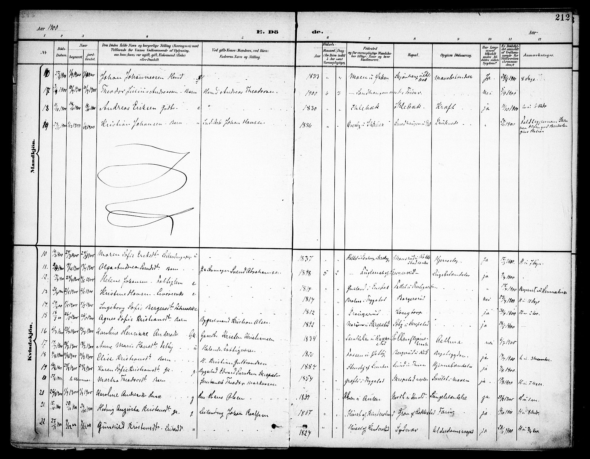 Høland prestekontor Kirkebøker, AV/SAO-A-10346a/F/Fa/L0015: Parish register (official) no. I 15, 1897-1912, p. 212