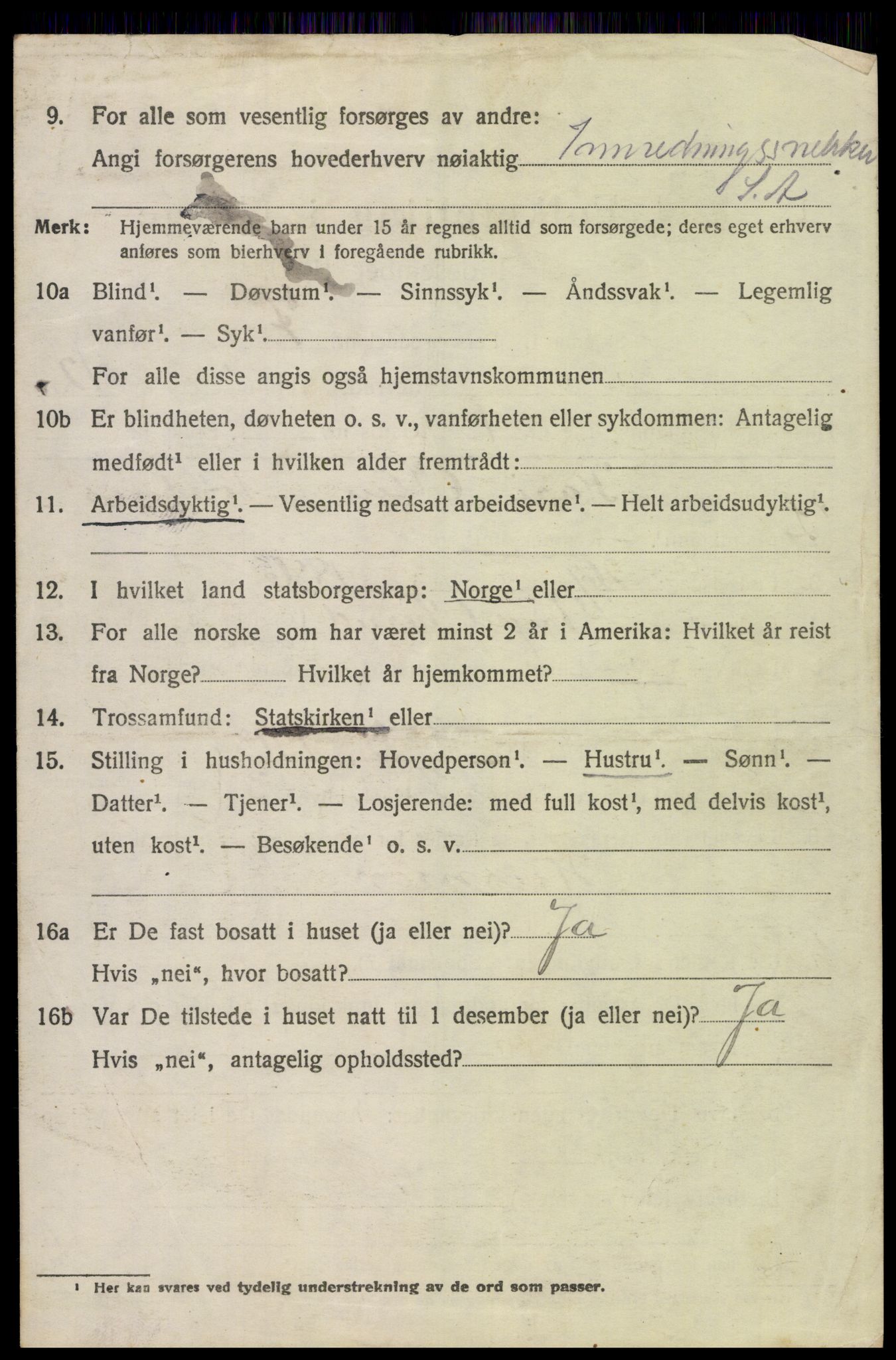 SAH, 1920 census for Trysil, 1920, p. 7122