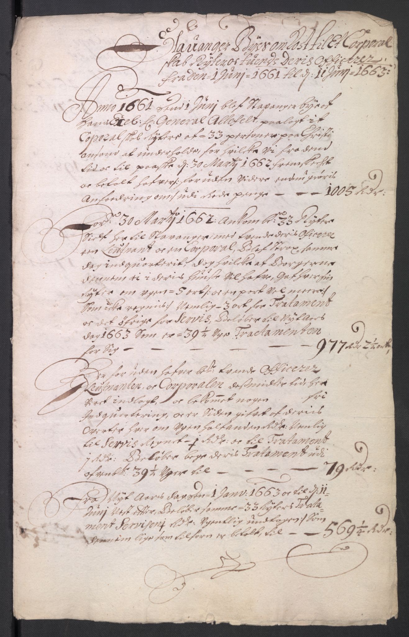 Rentekammeret inntil 1814, Reviderte regnskaper, Byregnskaper, AV/RA-EA-4066/R/Ro/L0300: [O3] Kontribusjonsregnskap, 1661-1678, p. 34