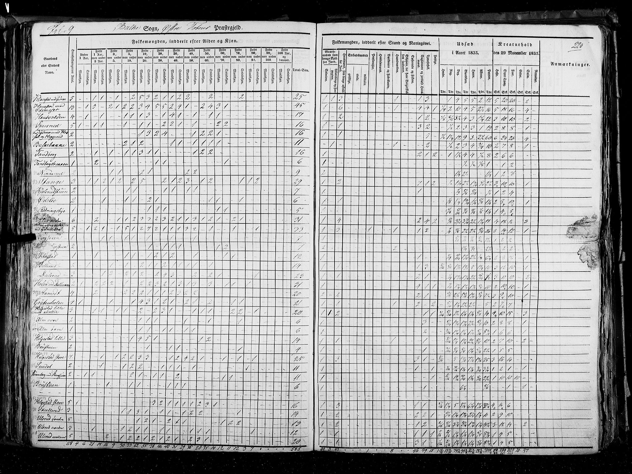 RA, Census 1835, vol. 3: Hedemarken amt og Kristians amt, 1835, p. 220