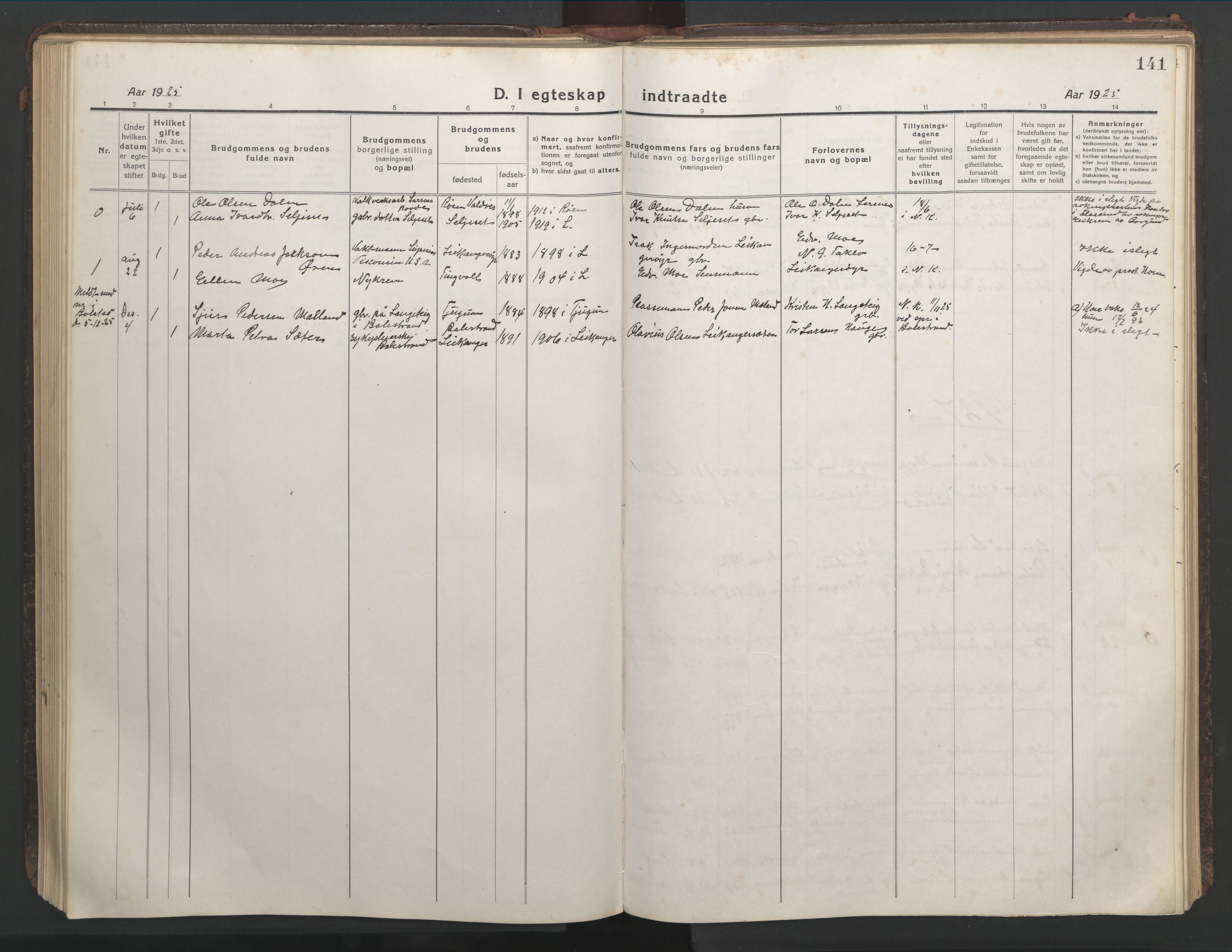 Ministerialprotokoller, klokkerbøker og fødselsregistre - Møre og Romsdal, AV/SAT-A-1454/508/L0099: Parish register (copy) no. 508C03, 1917-1947, p. 141