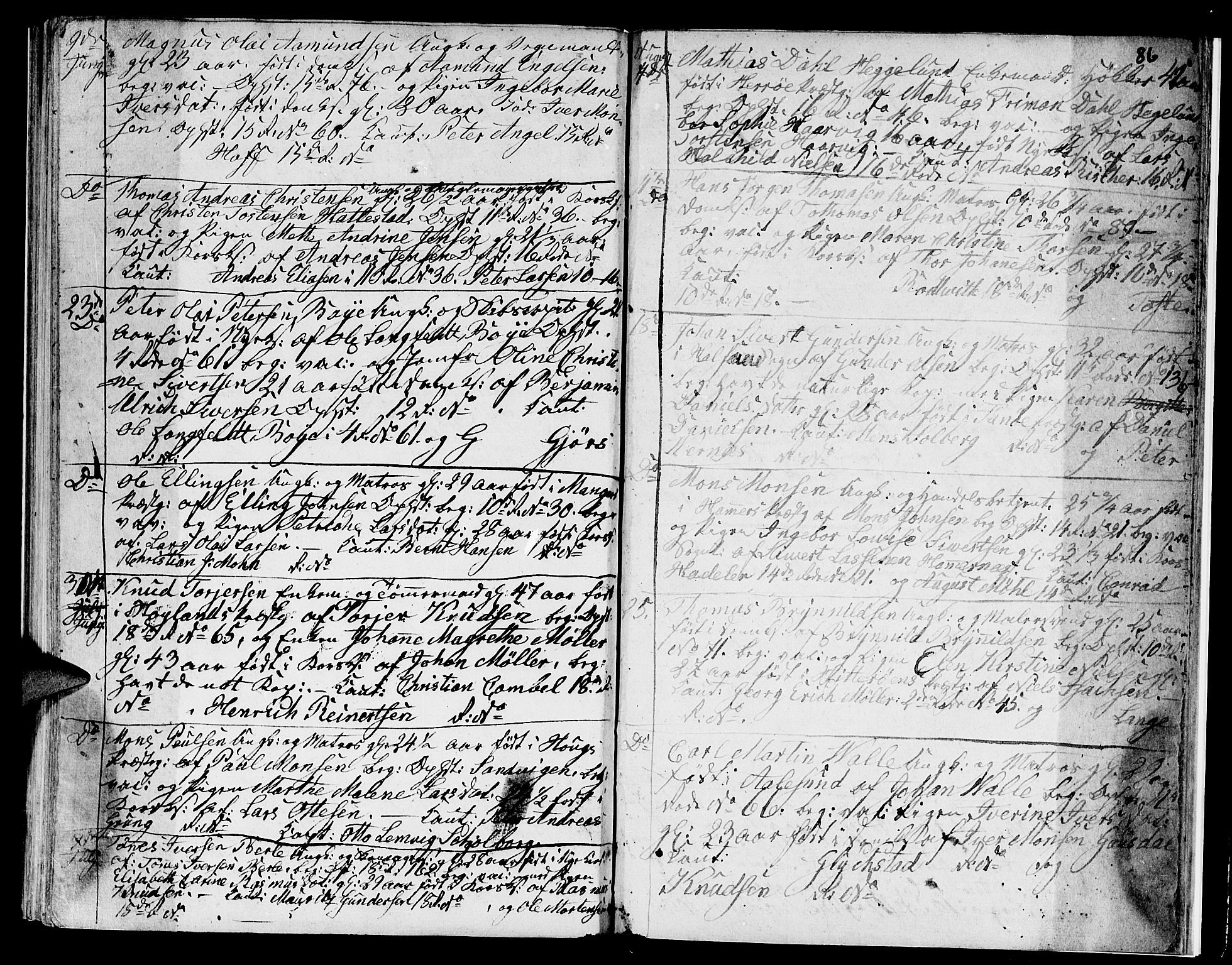 Domkirken sokneprestembete, SAB/A-74801/H/Hab/L0003: Parish register (copy) no. A 3, 1820-1853, p. 86