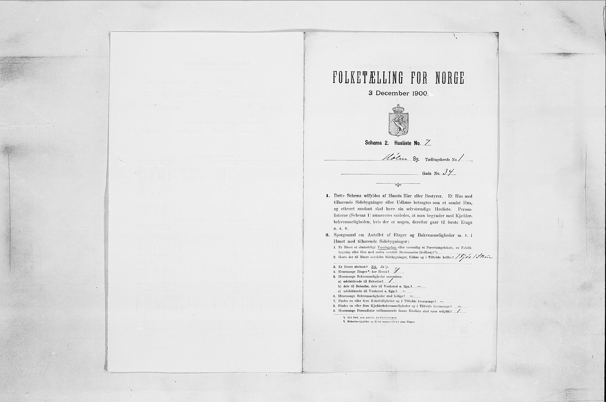 SAO, 1900 census for Hølen, 1900, p. 8