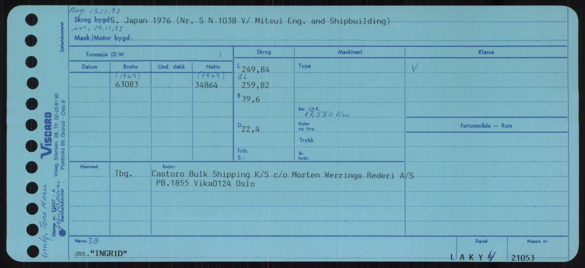 Sjøfartsdirektoratet med forløpere, Skipsmålingen, AV/RA-S-1627/H/Ha/L0003/0001: Fartøy, Hilm-Mar / Fartøy, Hilm-Kol, p. 335