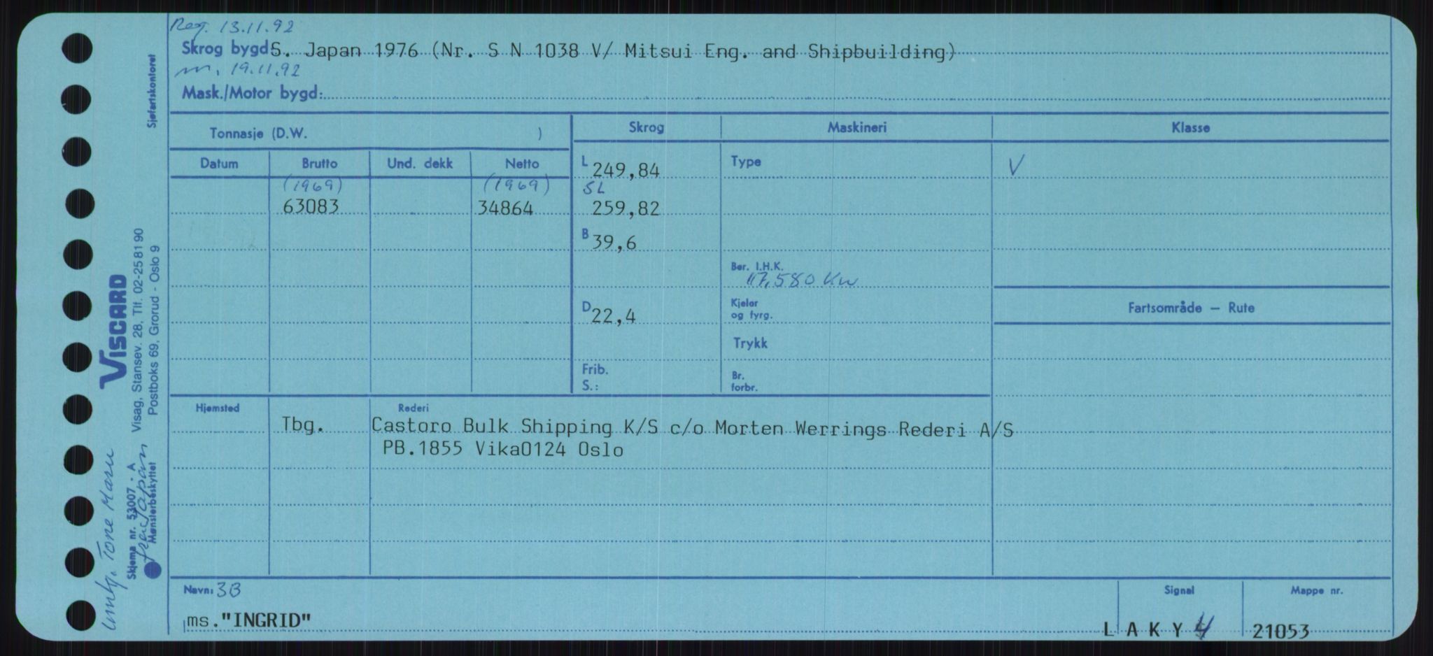 Sjøfartsdirektoratet med forløpere, Skipsmålingen, RA/S-1627/H/Ha/L0003/0001: Fartøy, Hilm-Mar / Fartøy, Hilm-Kol, p. 335